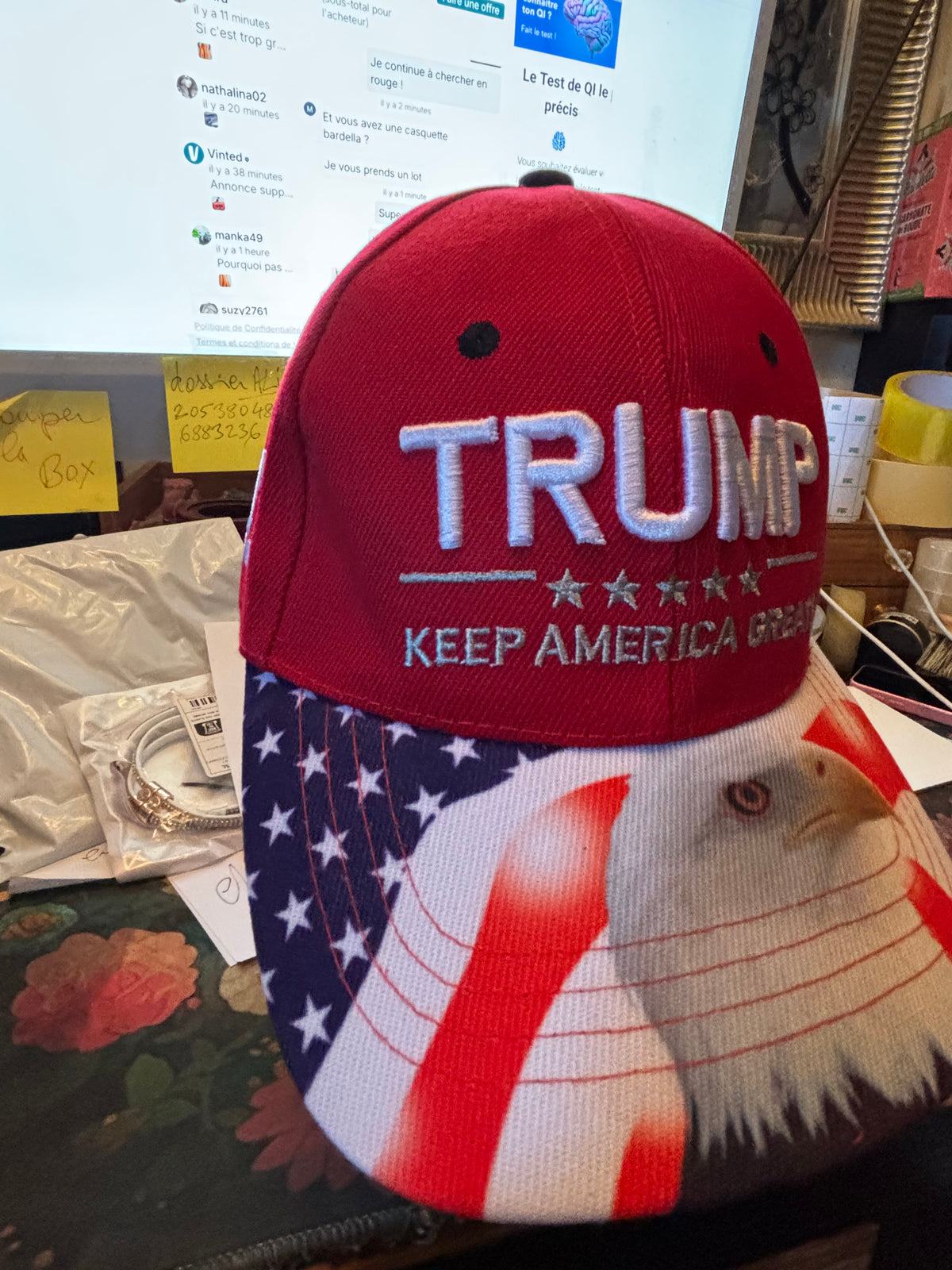 🇺🇸🦅 CASQUETTE TRUMP AIGLE AMÉRICAIN 🦅🇺🇸