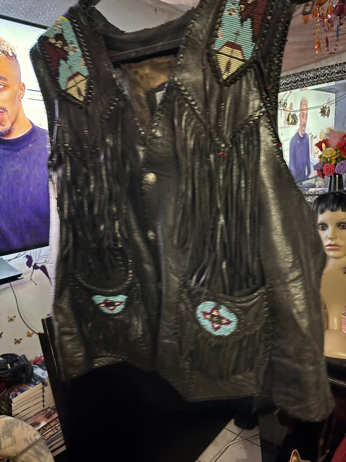Gilet cuir Western authentique