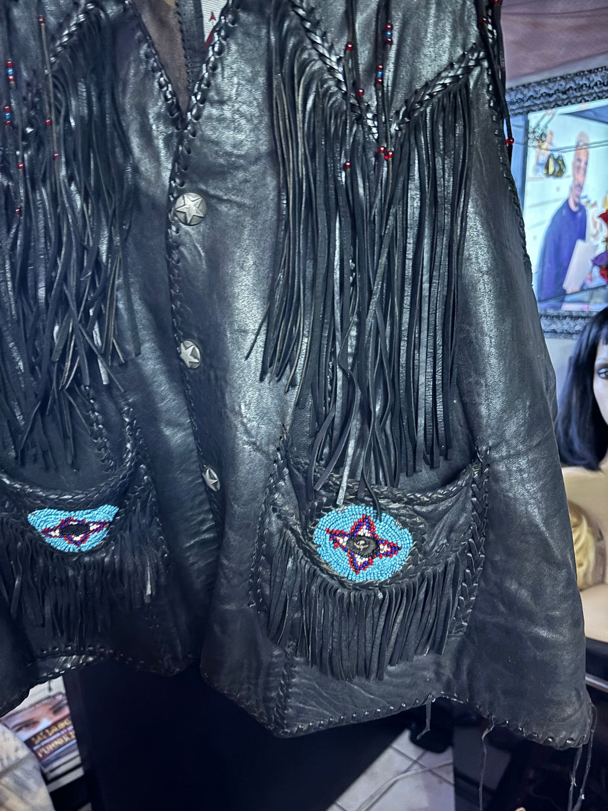 Gilet cuir Western authentique