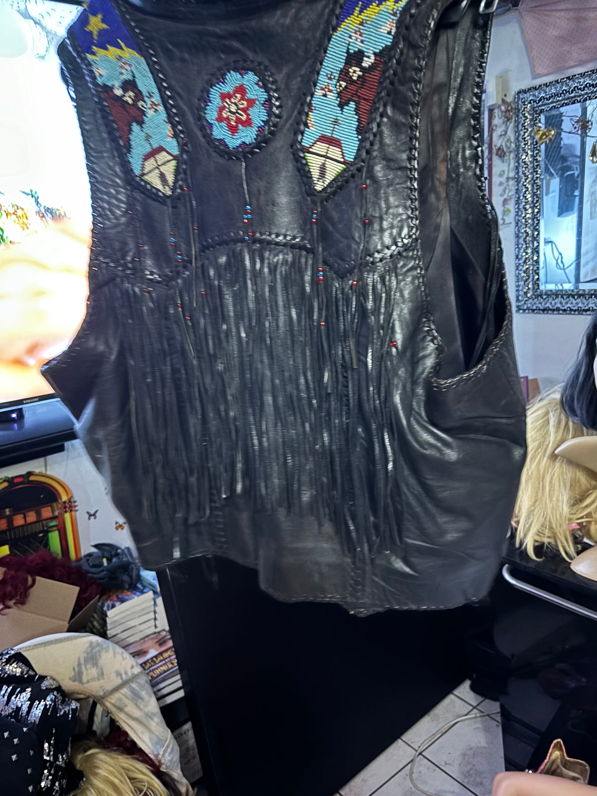 Gilet cuir Western authentique