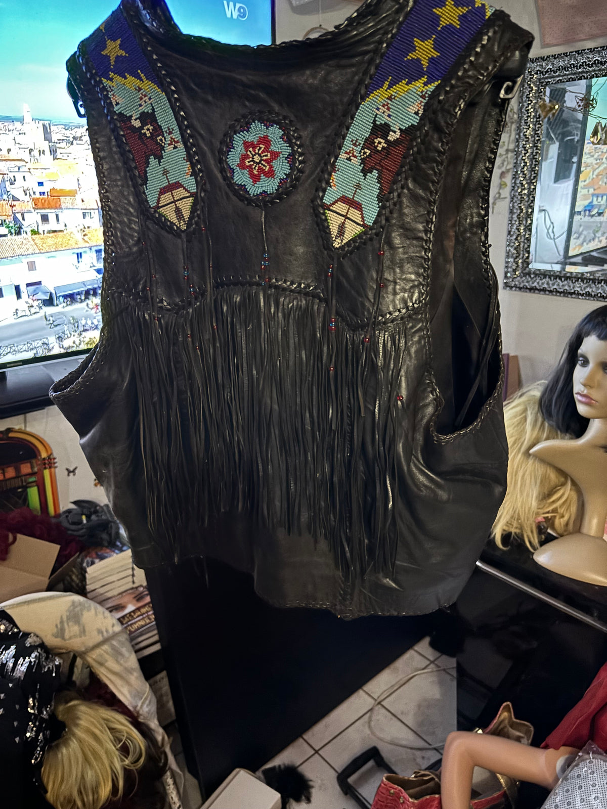 Gilet cuir Western authentique