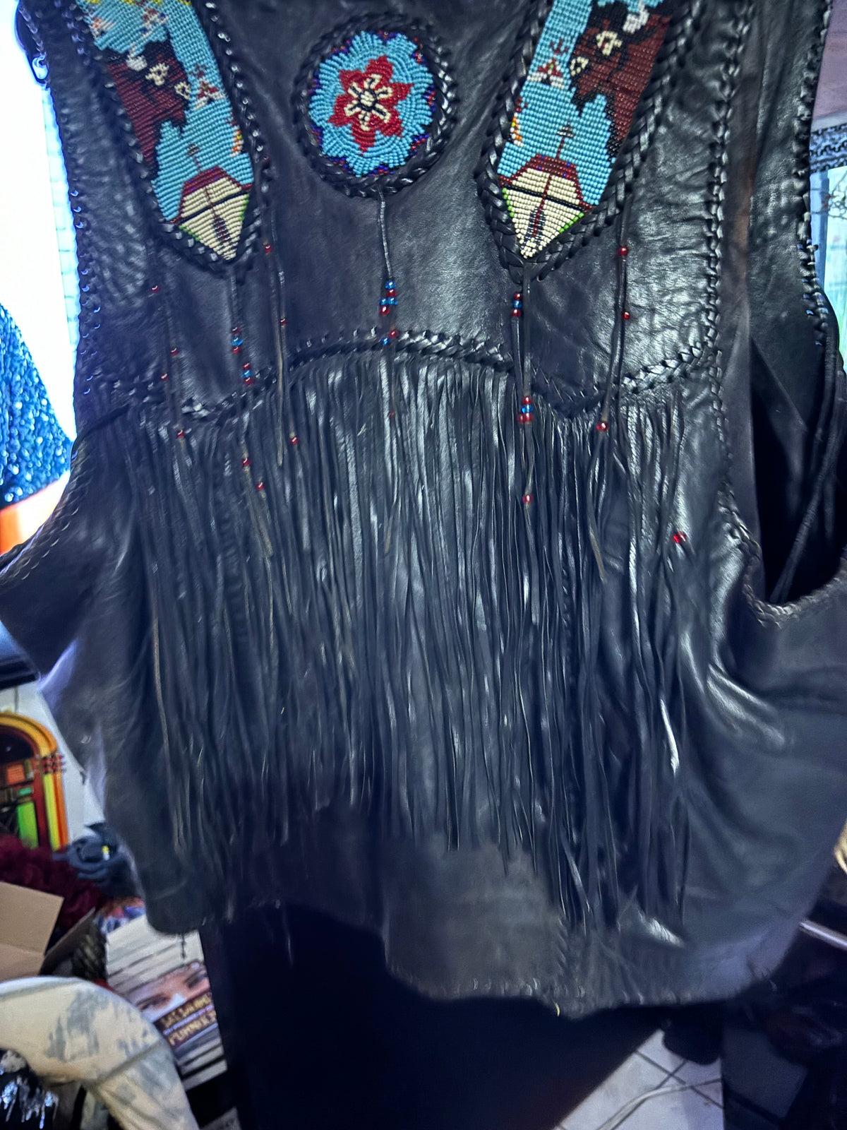 Gilet cuir Western authentique
