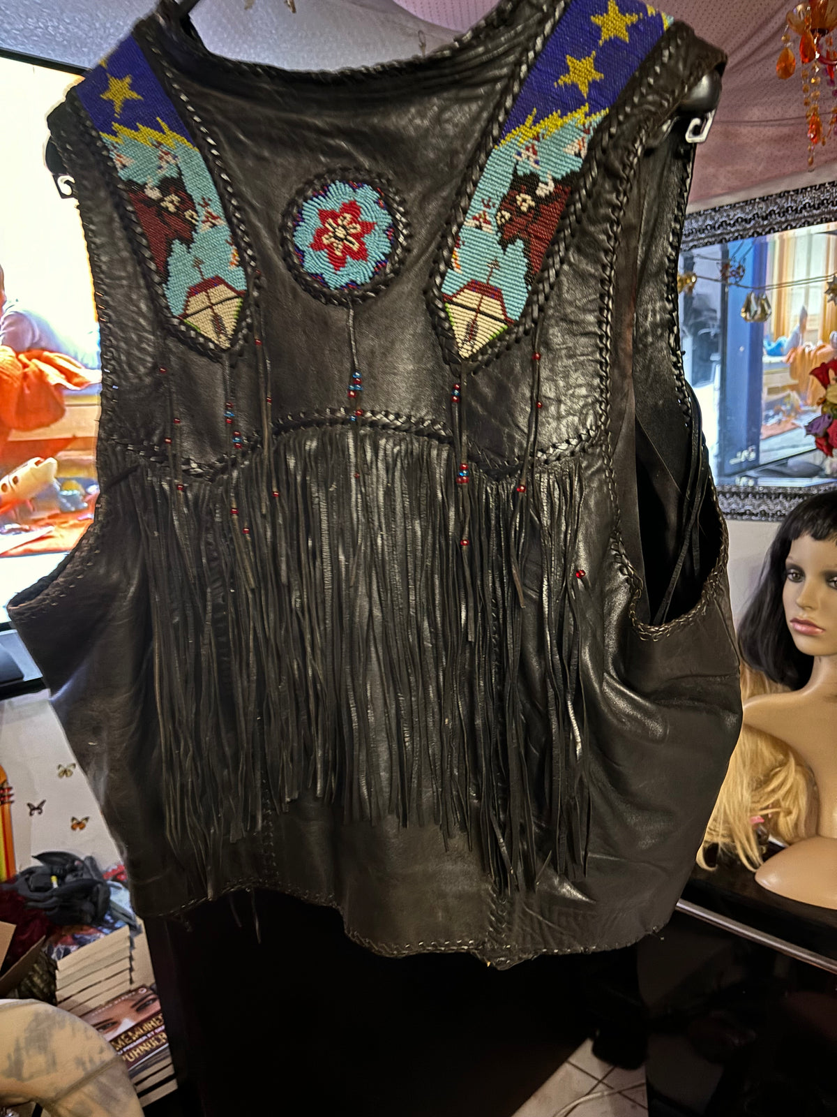 Gilet cuir Western authentique