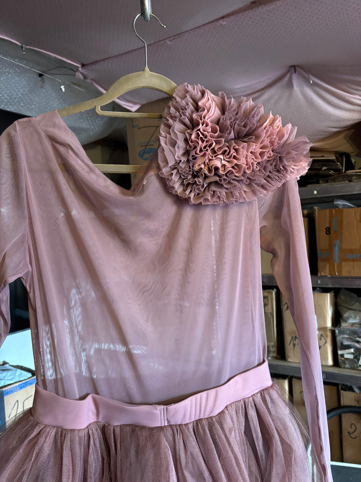 Robe tulle élégante style ballet – Rose poudré