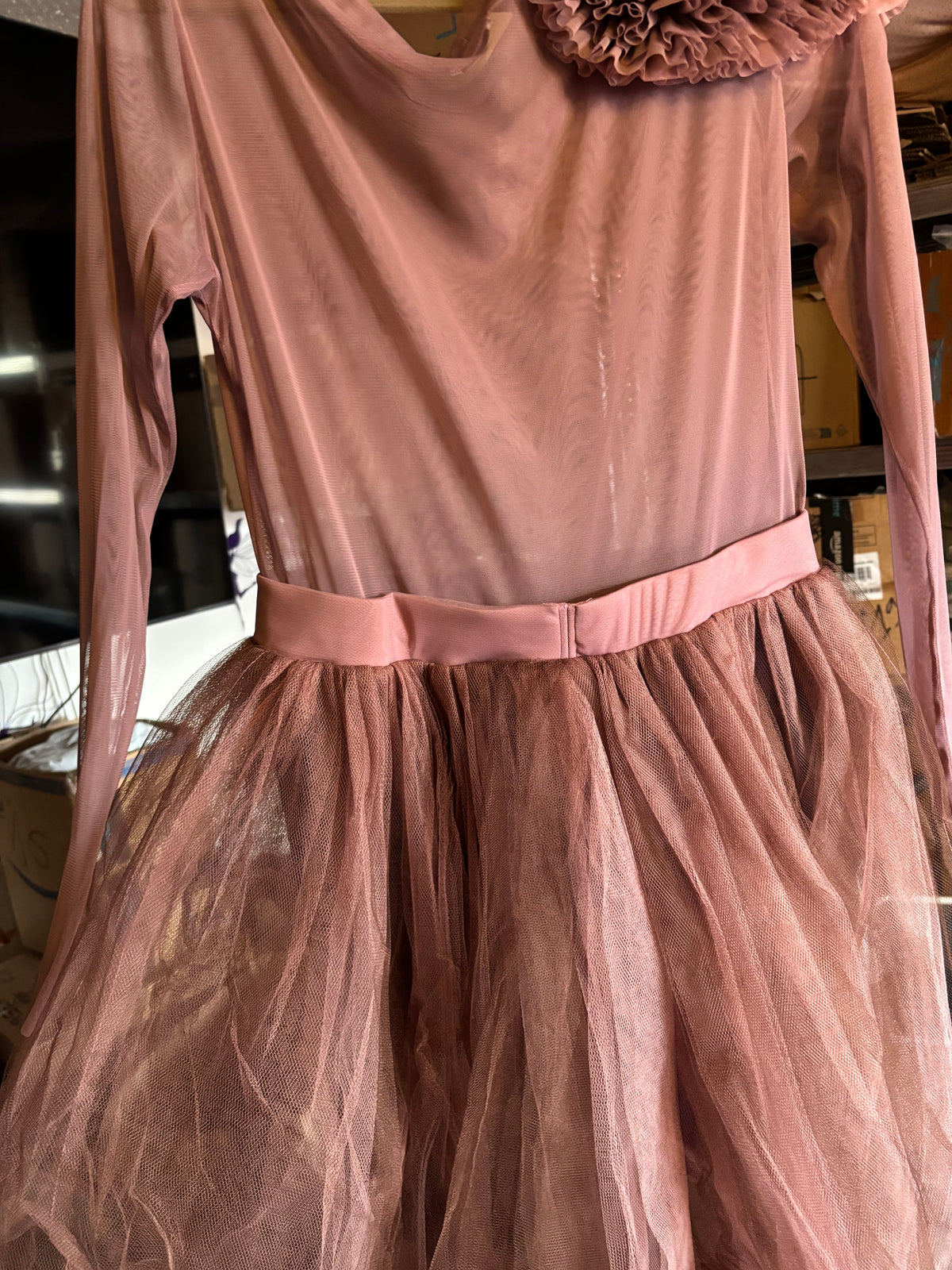 Robe tulle élégante style ballet – Rose poudré