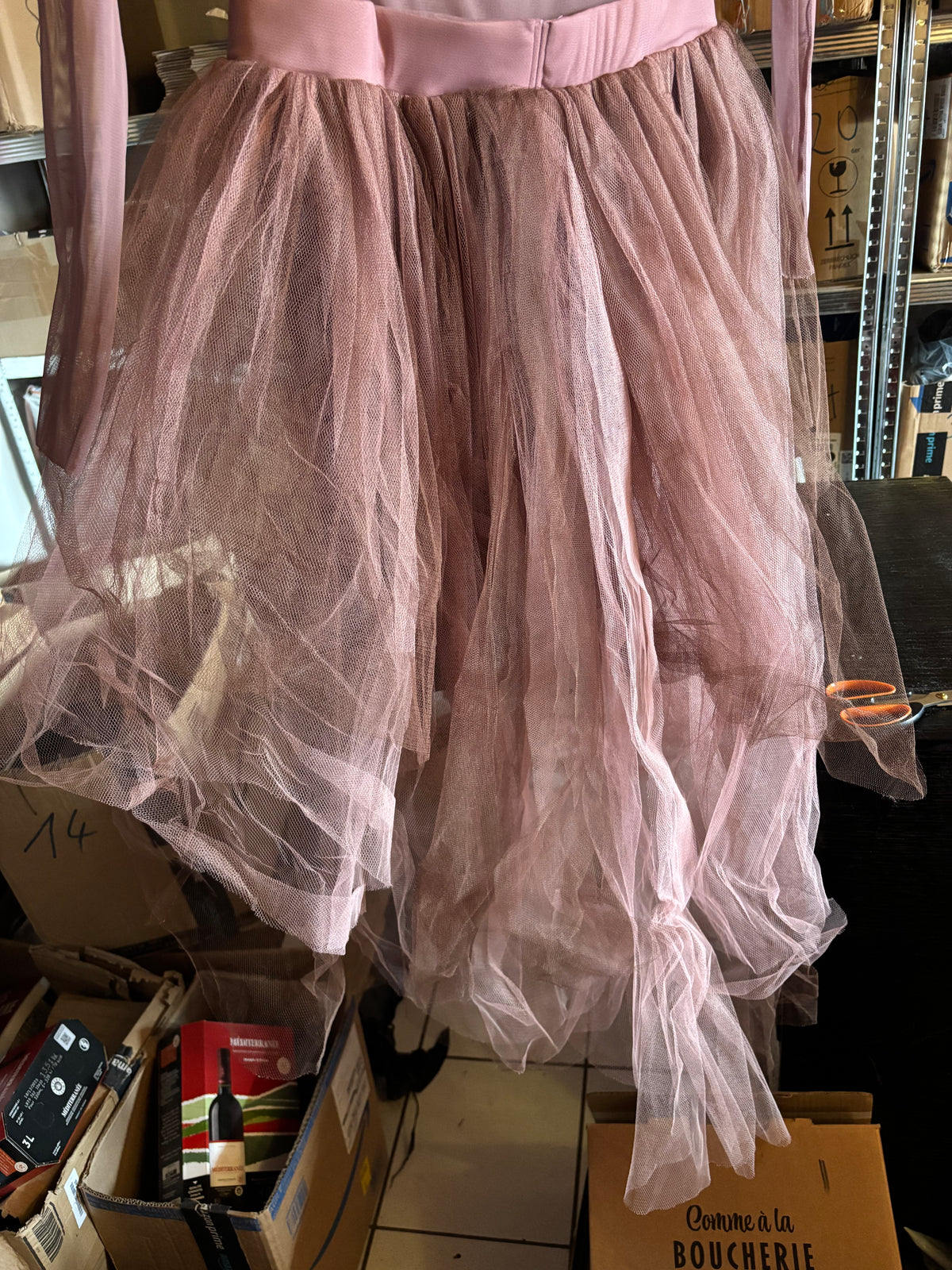 Robe tulle élégante style ballet – Rose poudré