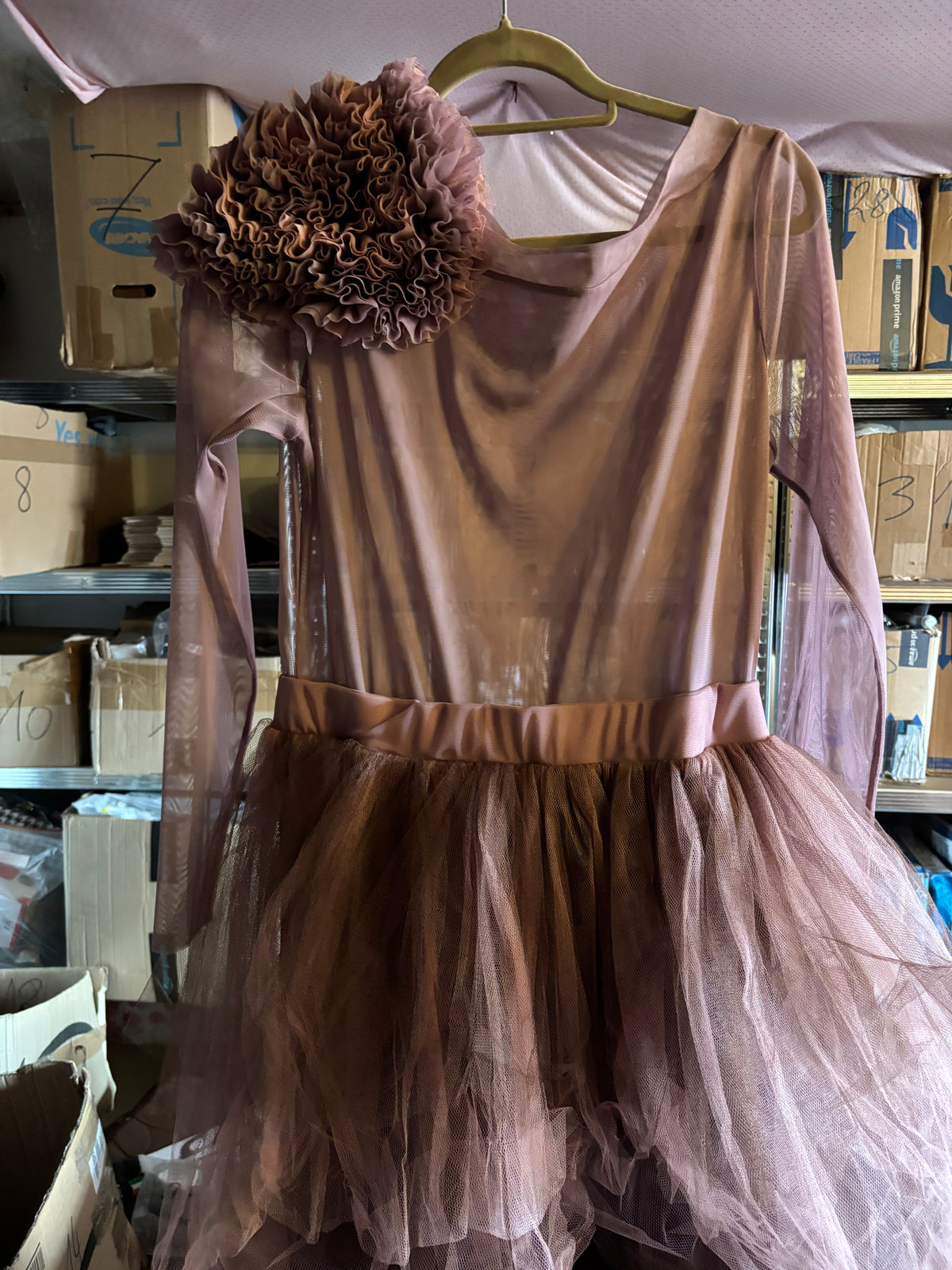 Robe tulle élégante style ballet – Rose poudré