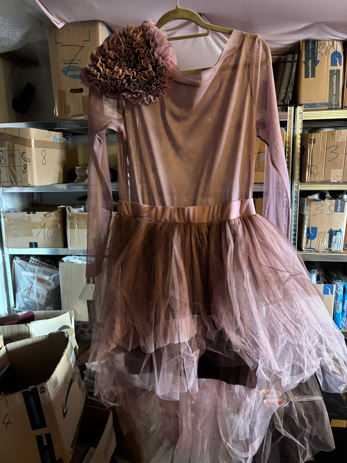 Robe tulle élégante style ballet – Rose poudré