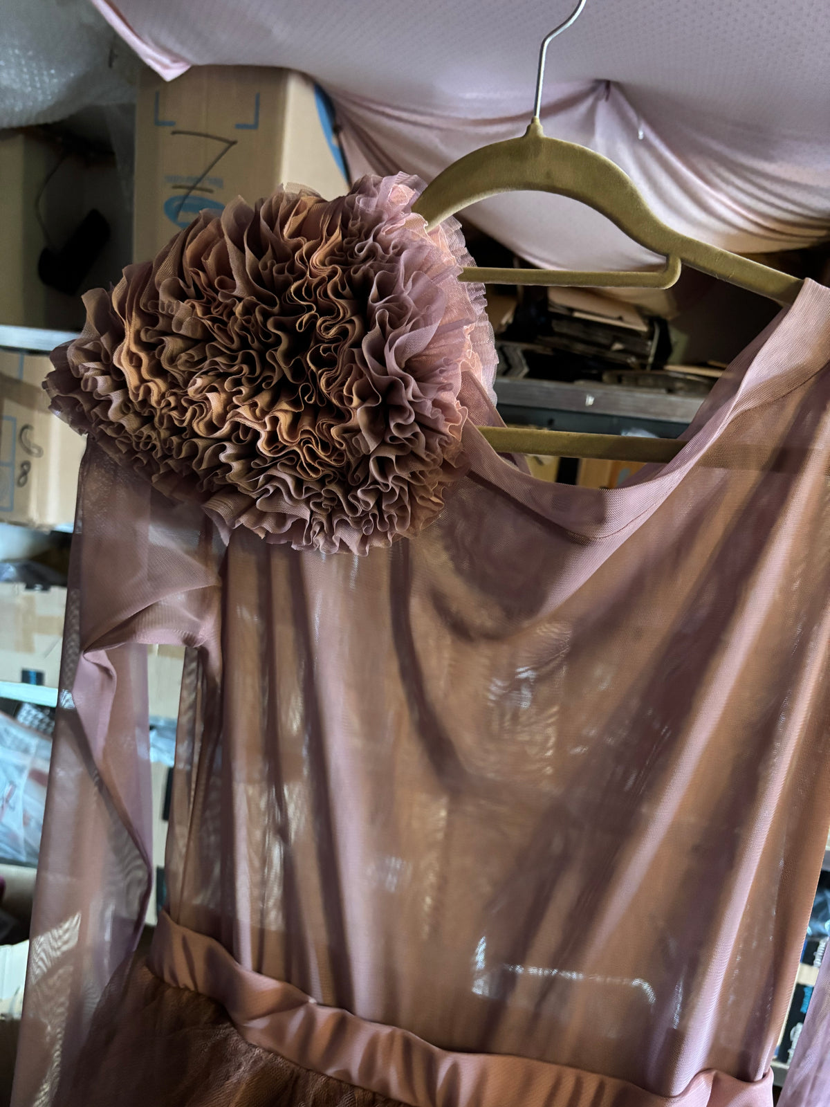 Robe tulle élégante style ballet – Rose poudré
