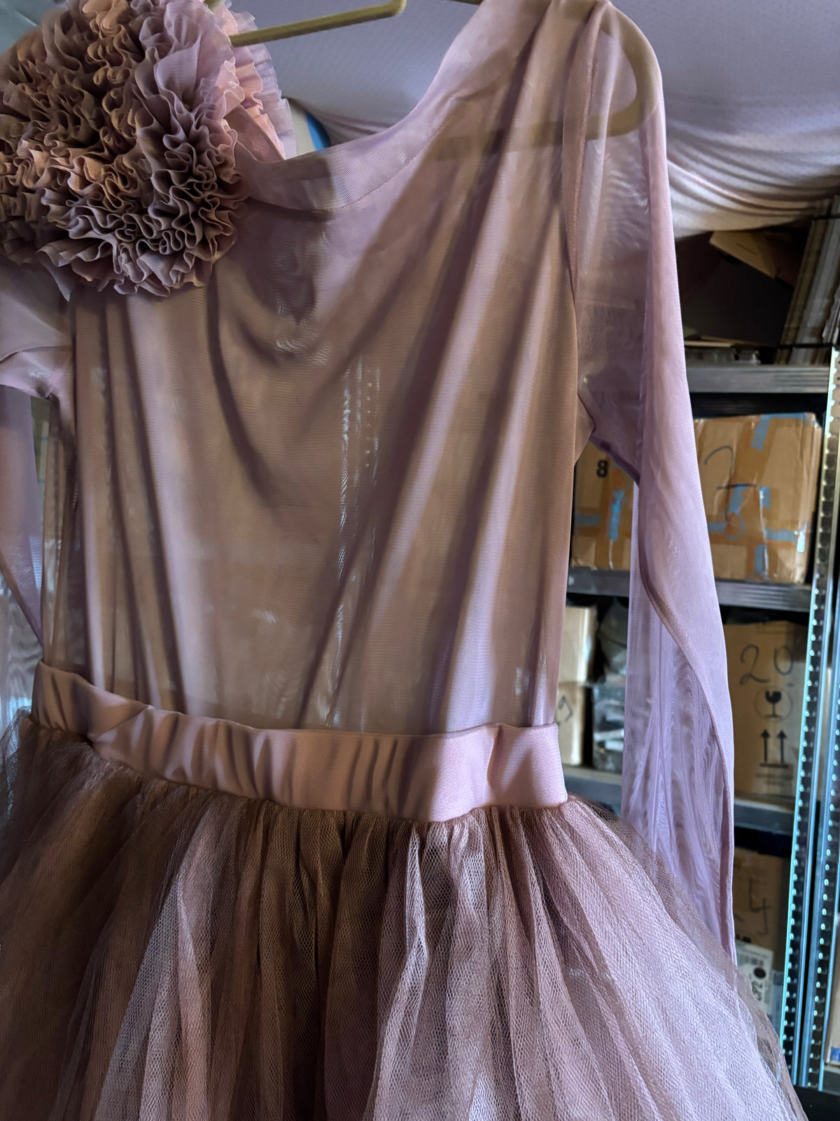 Robe tulle élégante style ballet – Rose poudré