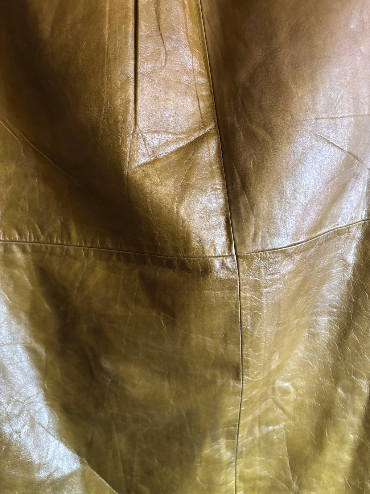 Jupe en Cuir Véritable GAP – Coupe Évasée Marron Clair