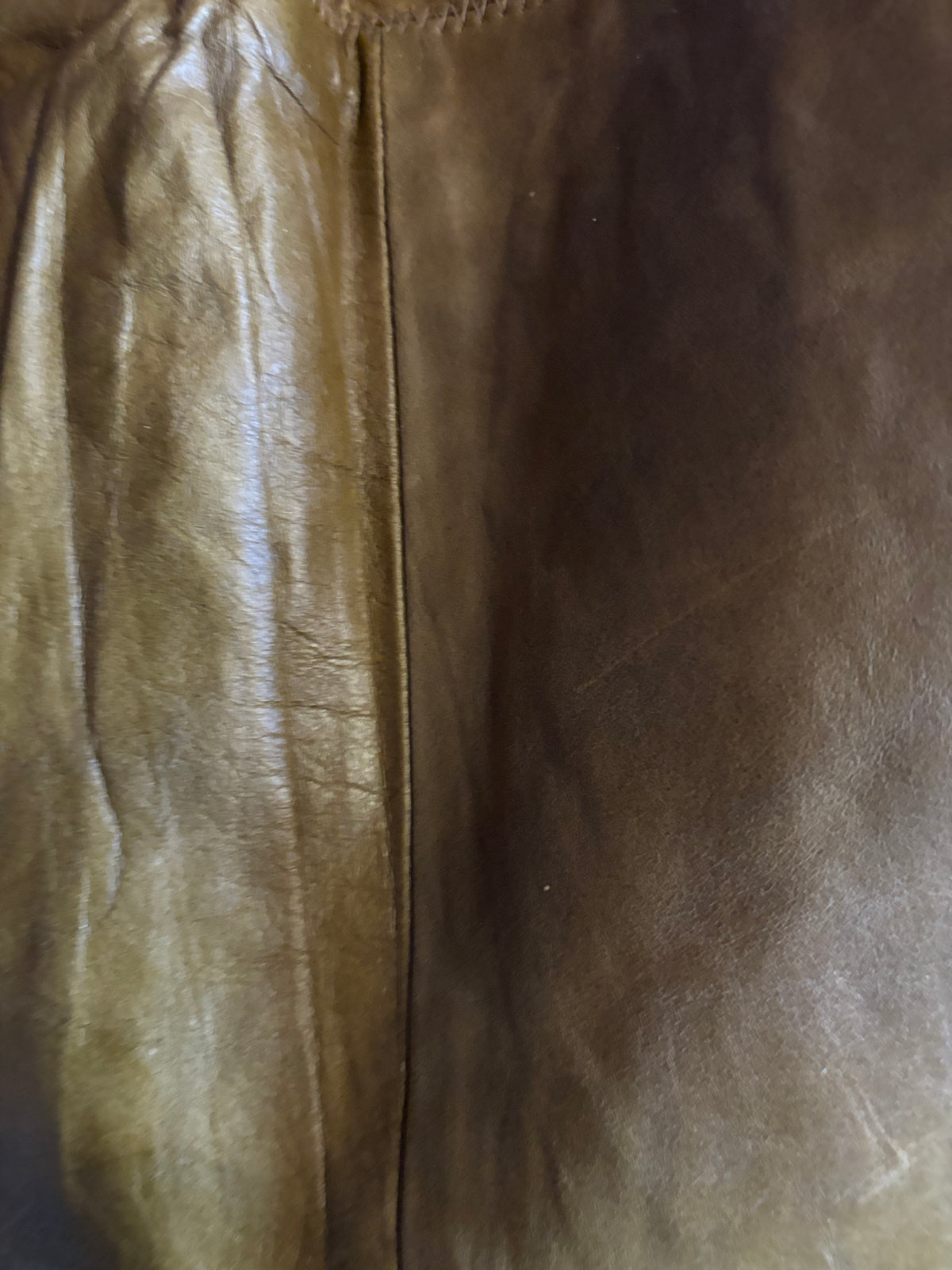 Jupe en Cuir Véritable GAP – Coupe Évasée Marron Clair