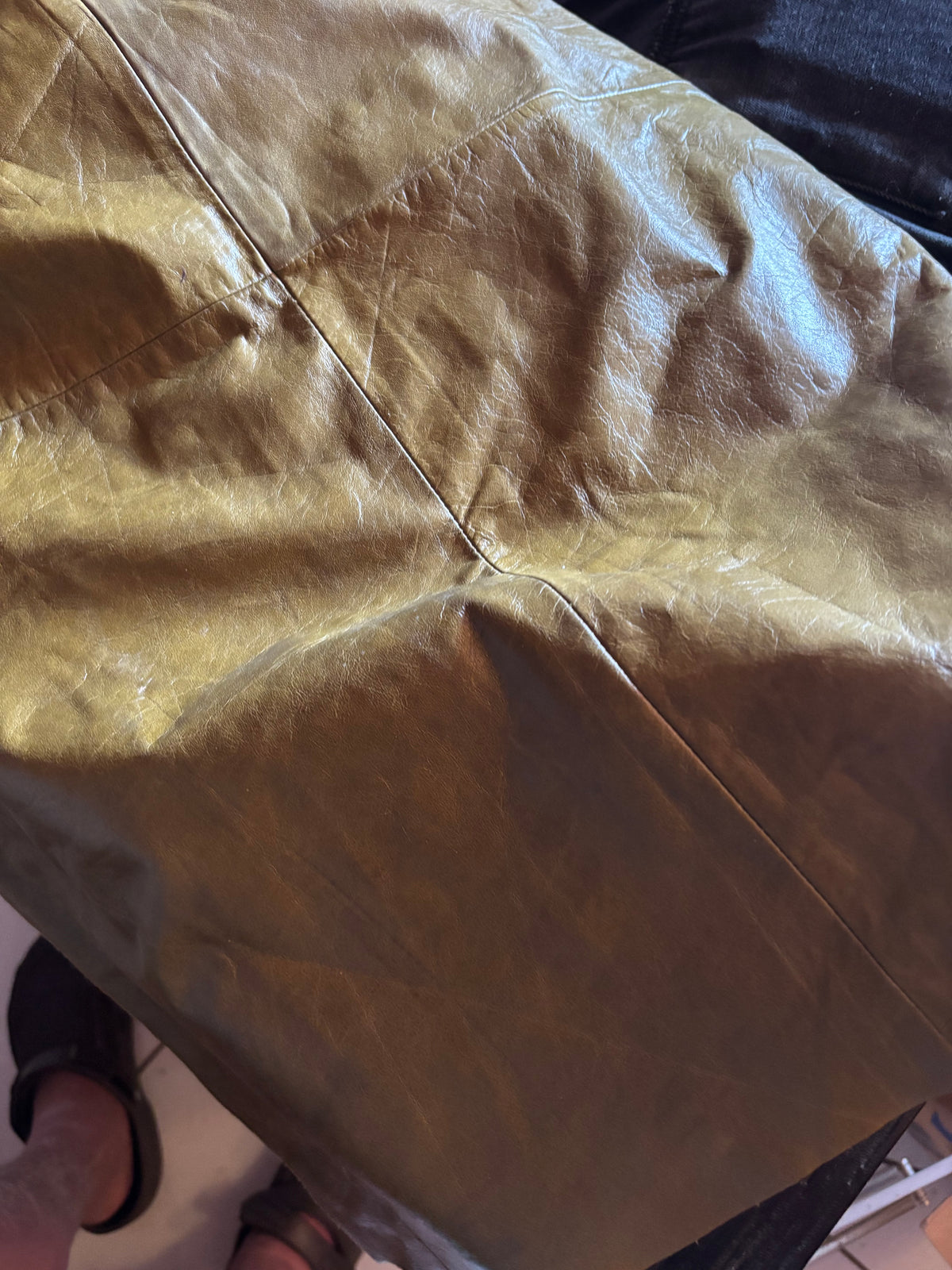 Jupe en Cuir Véritable GAP – Coupe Évasée Marron Clair