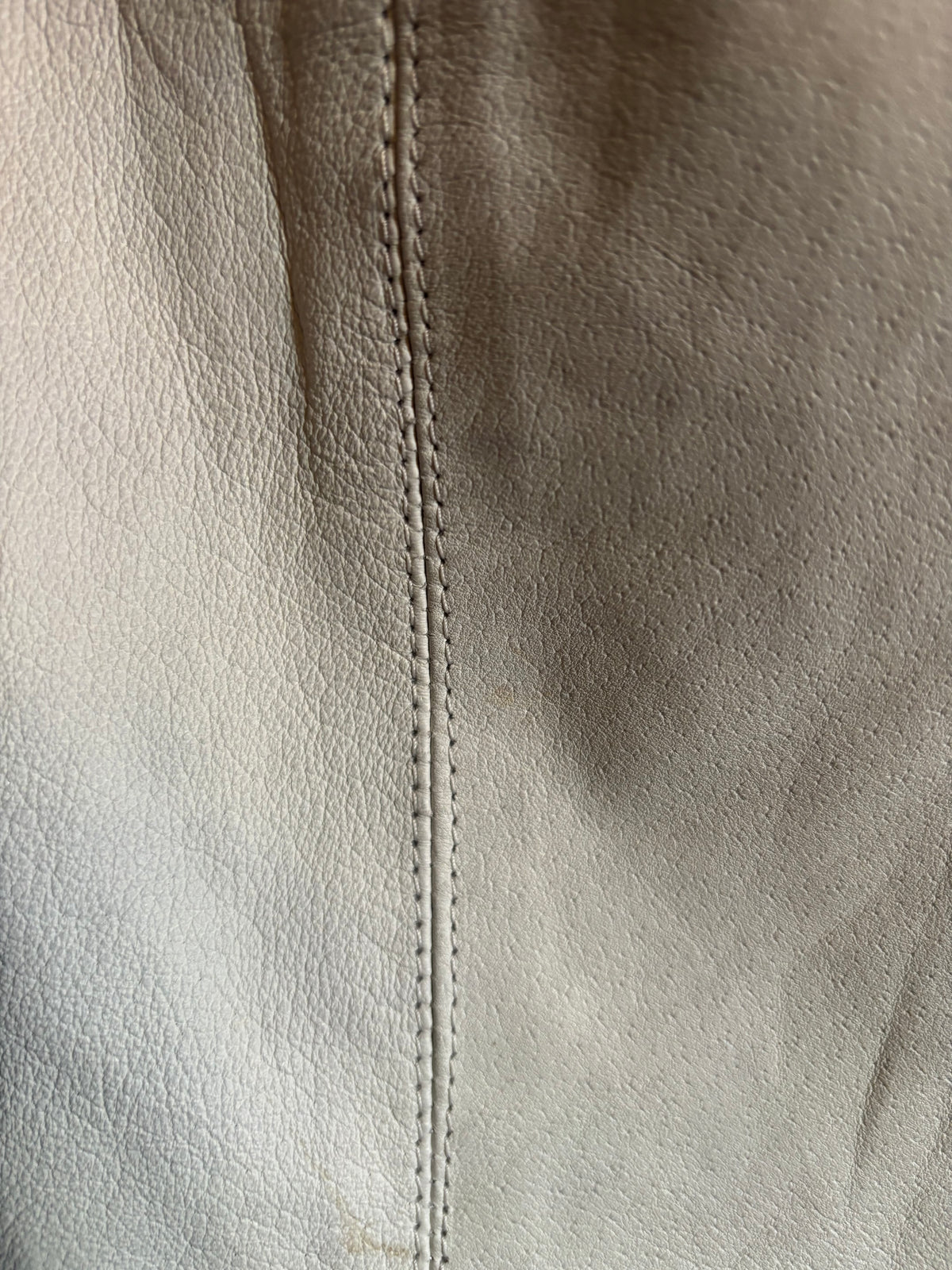 Rock aus echtem Leder, weiß, Größe 38/40