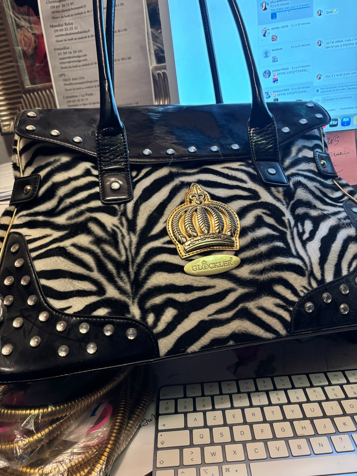 Sac luxe zèbre POMPÖÖS Harald Glööckler