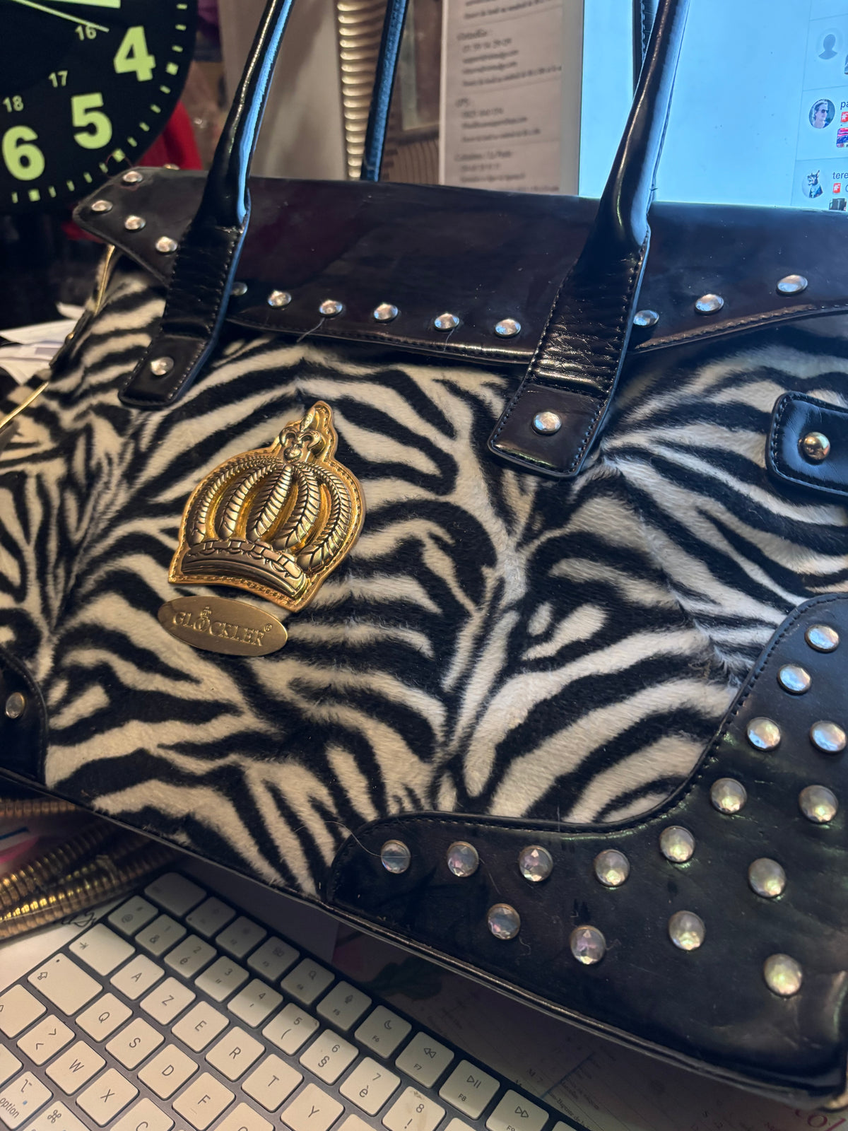 Sac luxe zèbre POMPÖÖS Harald Glööckler