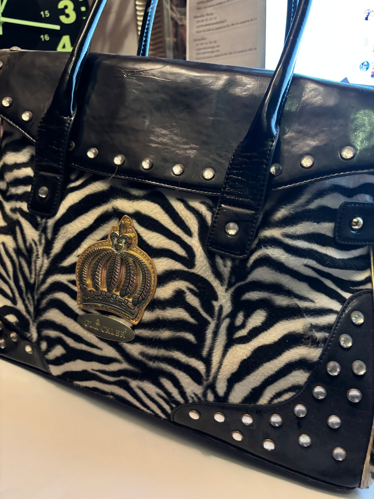 Sac luxe zèbre POMPÖÖS Harald Glööckler