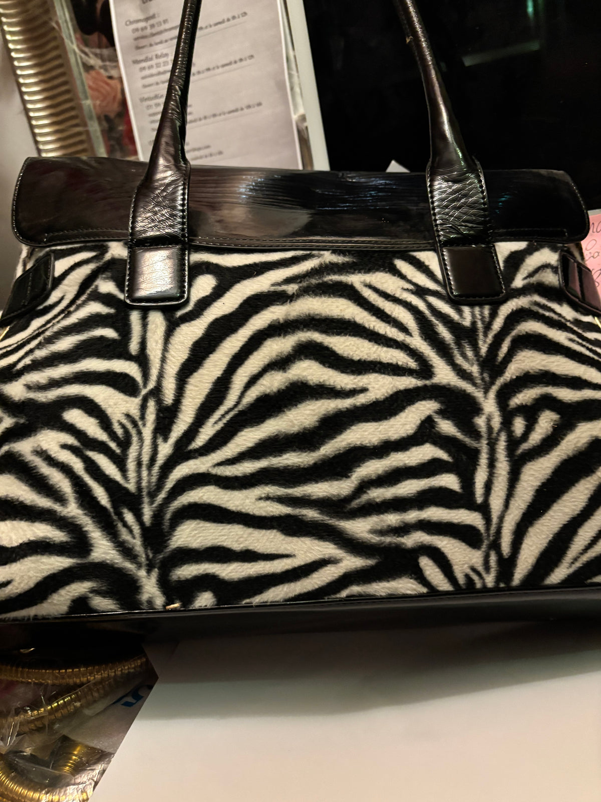 Sac luxe zèbre POMPÖÖS Harald Glööckler