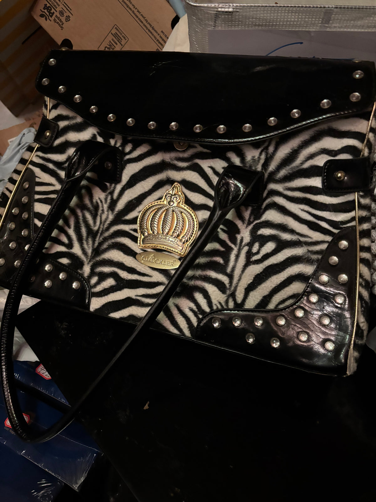 Sac luxe zèbre POMPÖÖS Harald Glööckler
