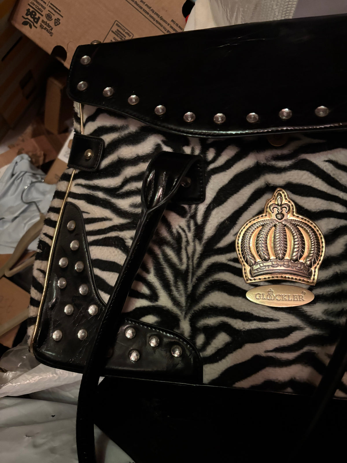 Sac luxe zèbre POMPÖÖS Harald Glööckler