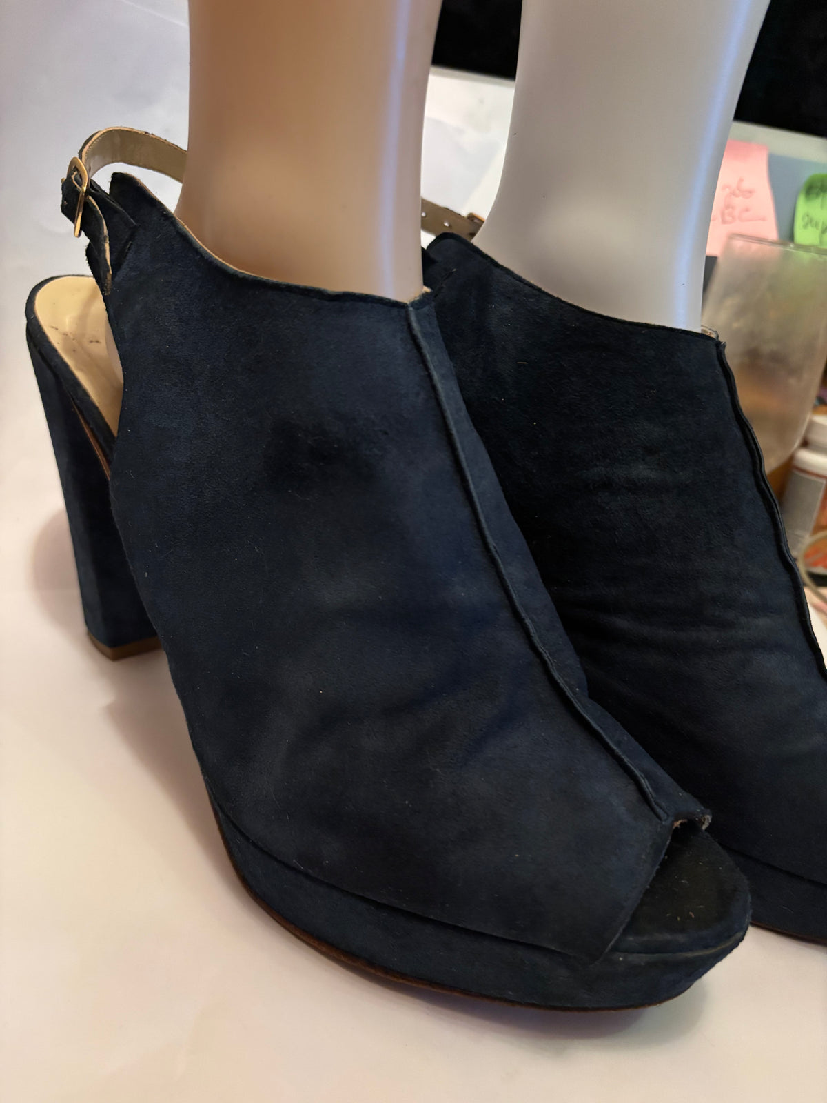 🔥 Escarpins bleu nuit cuir italien – Pointure 47 – Talon 12 cm 💙 👉