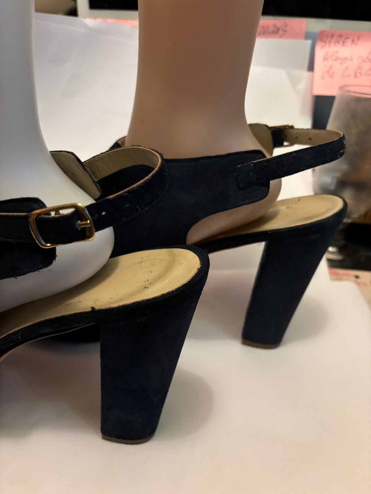 🔥 Escarpins bleu nuit cuir italien – Pointure 47 – Talon 12 cm 💙 👉