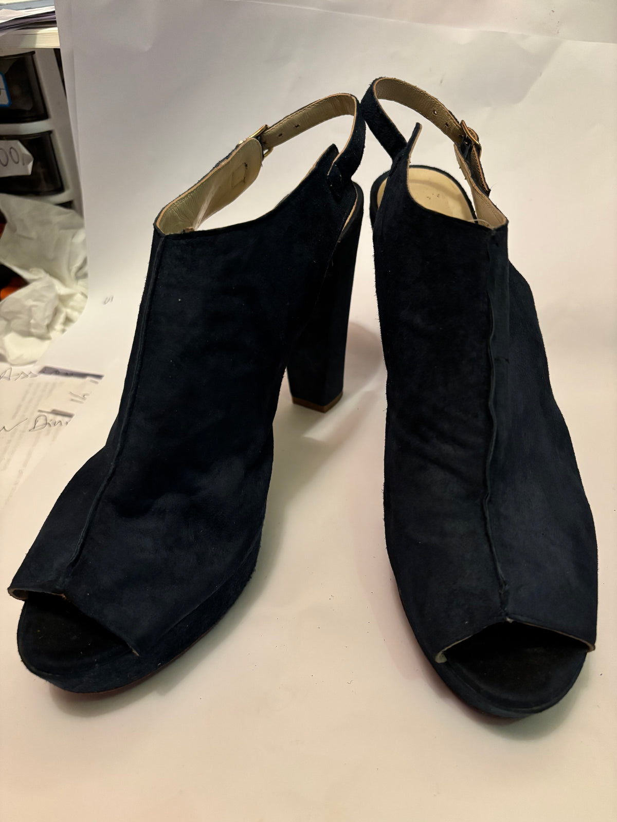 🔥 Escarpins bleu nuit cuir italien – Pointure 47 – Talon 12 cm 💙 👉