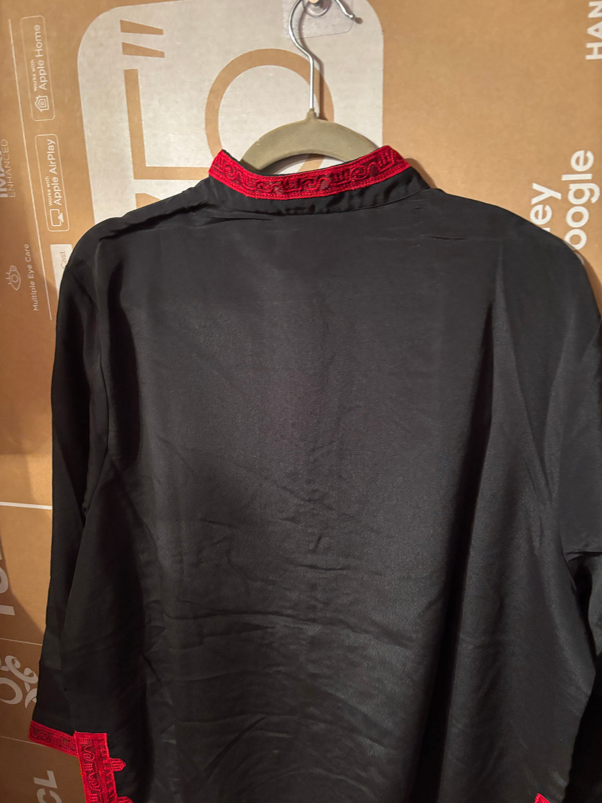 Chemise style asiatique noir et rouge – taille 50