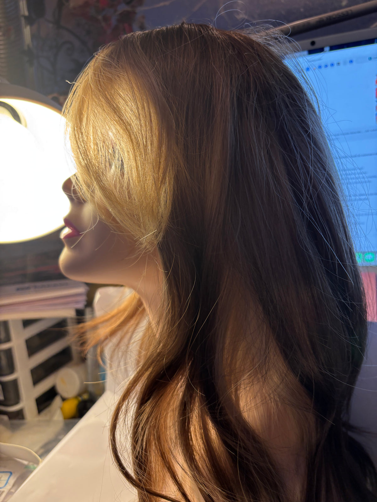 Long two-tone blonde/brown wig