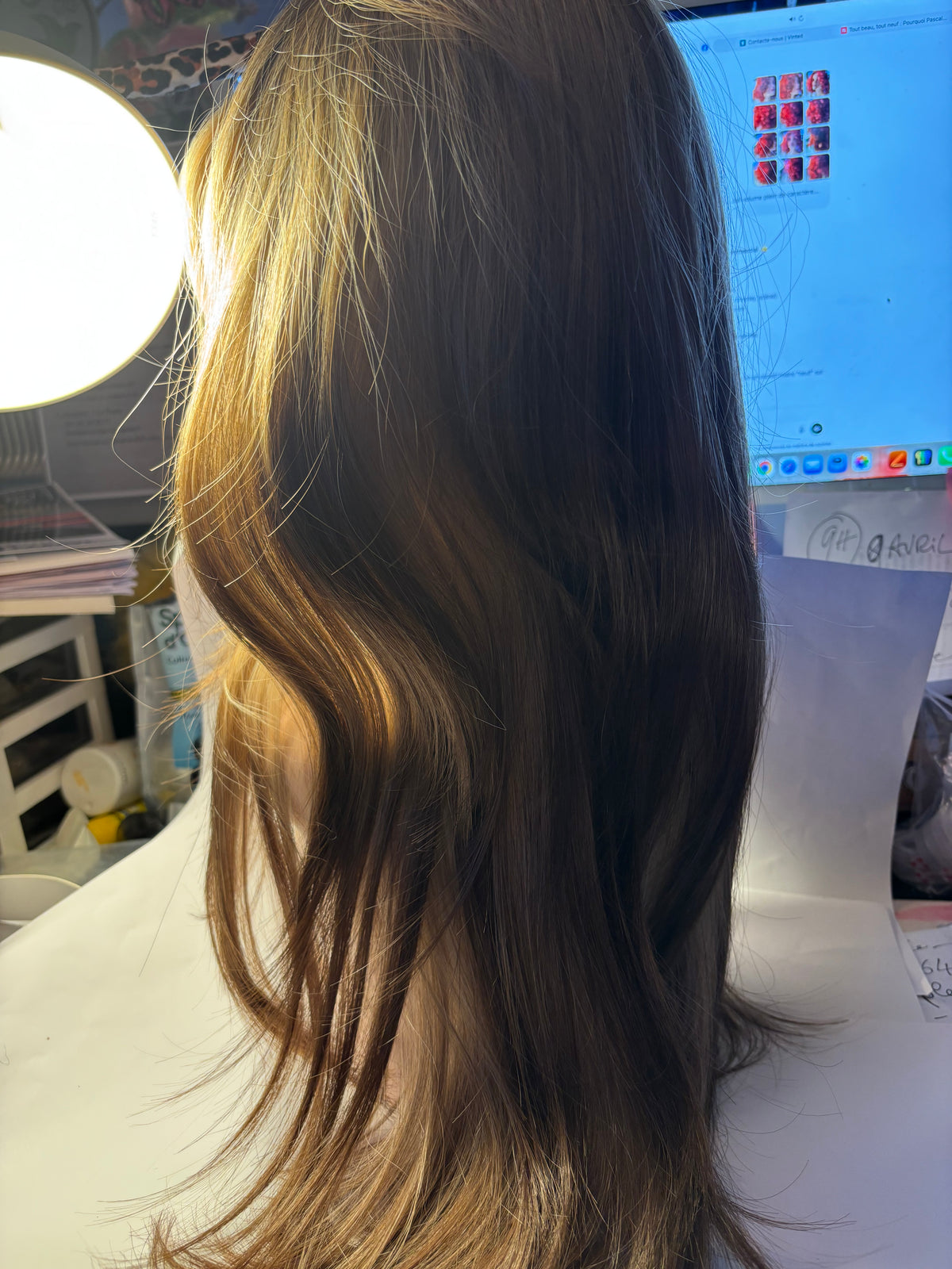 Long two-tone blonde/brown wig