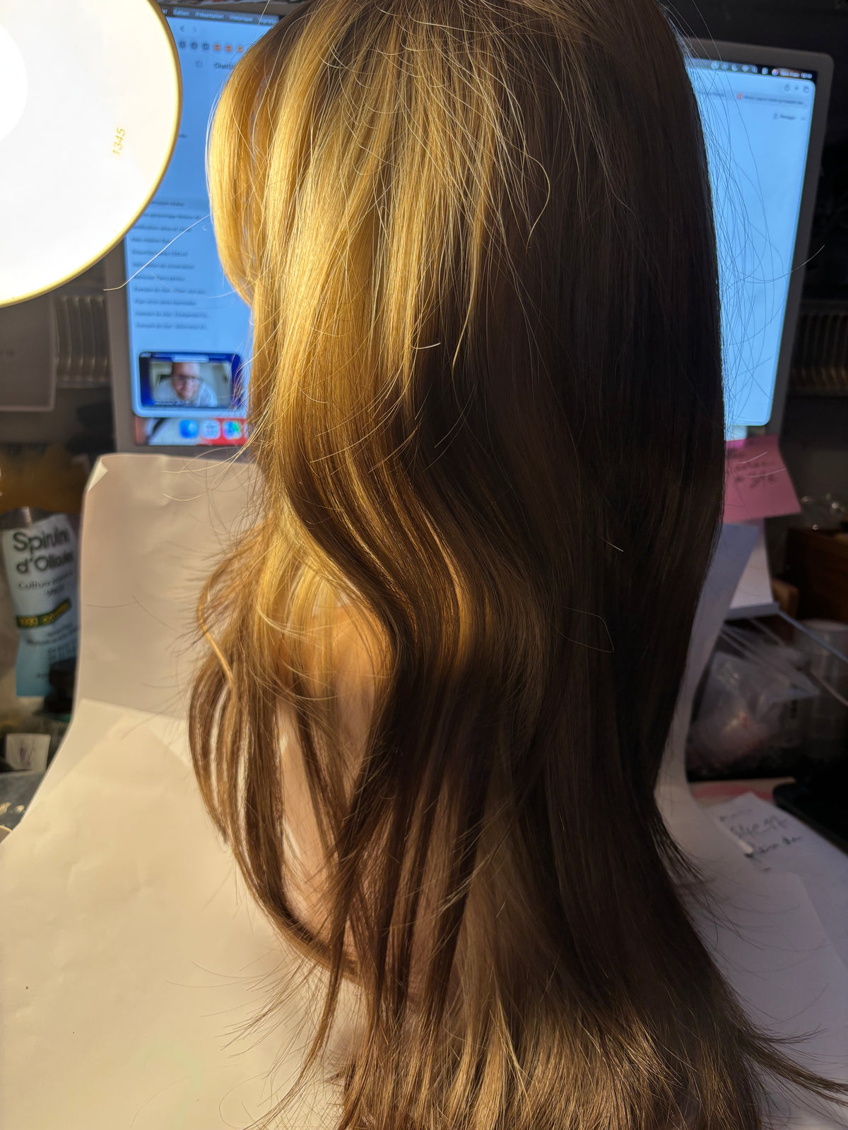 Long two-tone blonde/brown wig