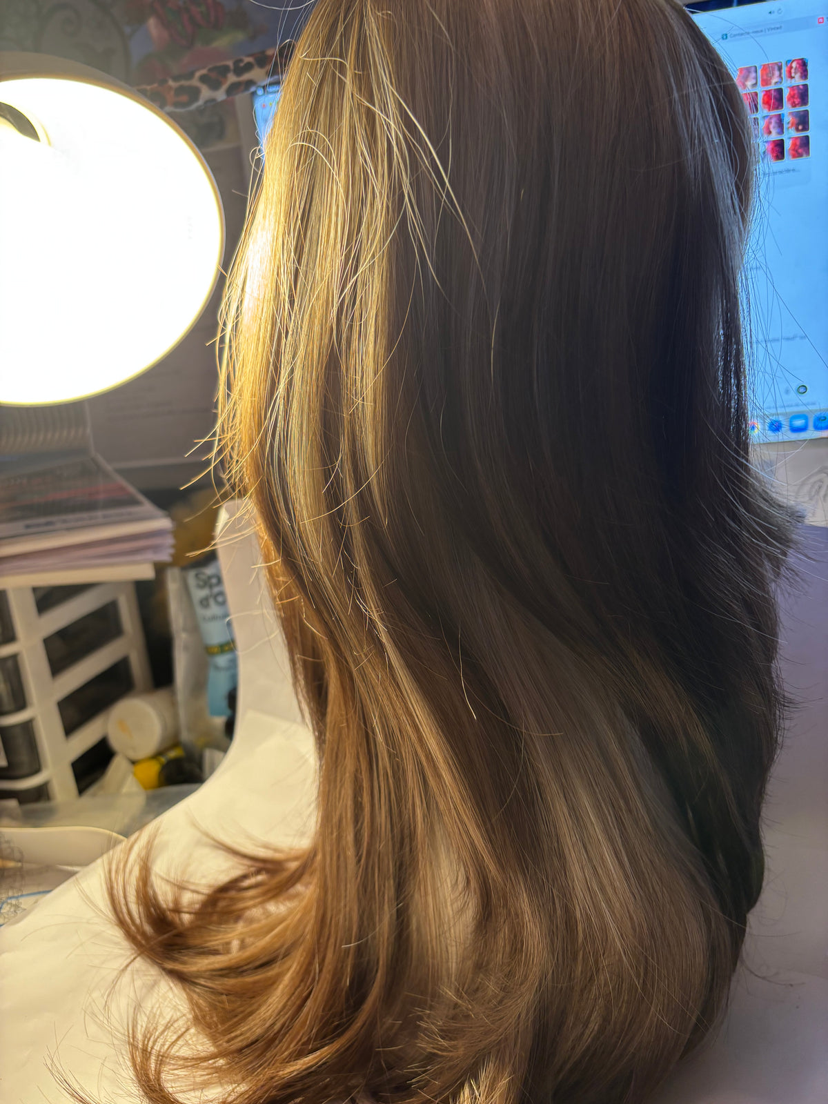 Long two-tone blonde/brown wig