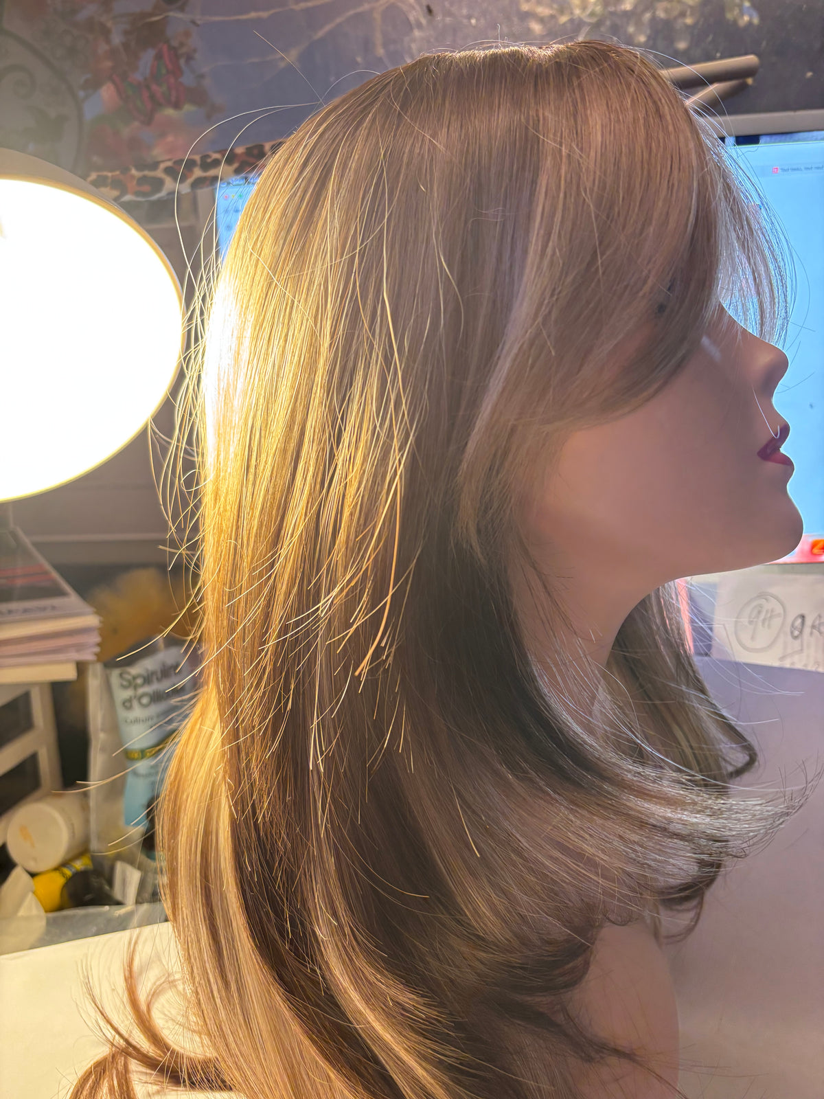 Long two-tone blonde/brown wig
