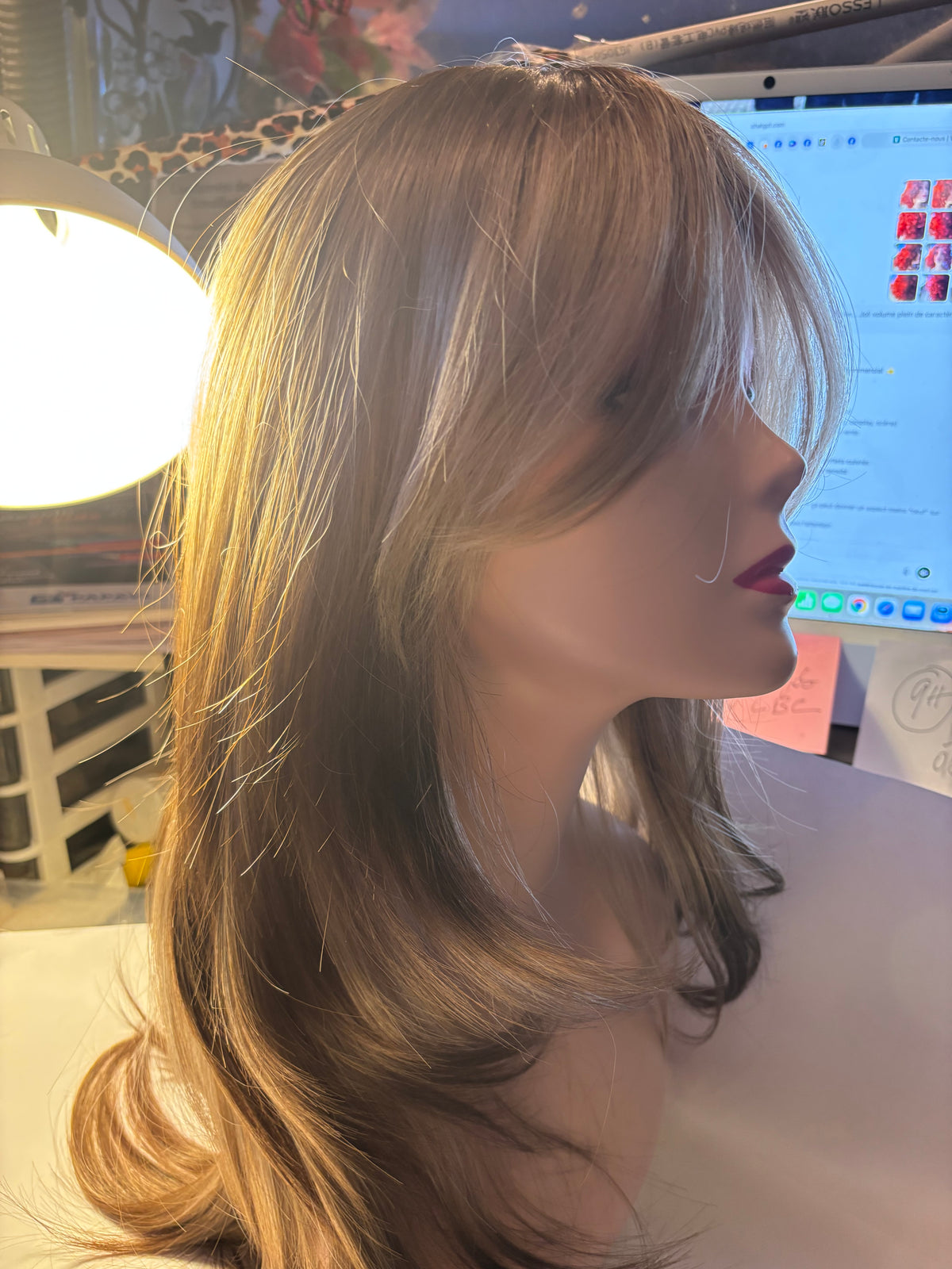 Long two-tone blonde/brown wig