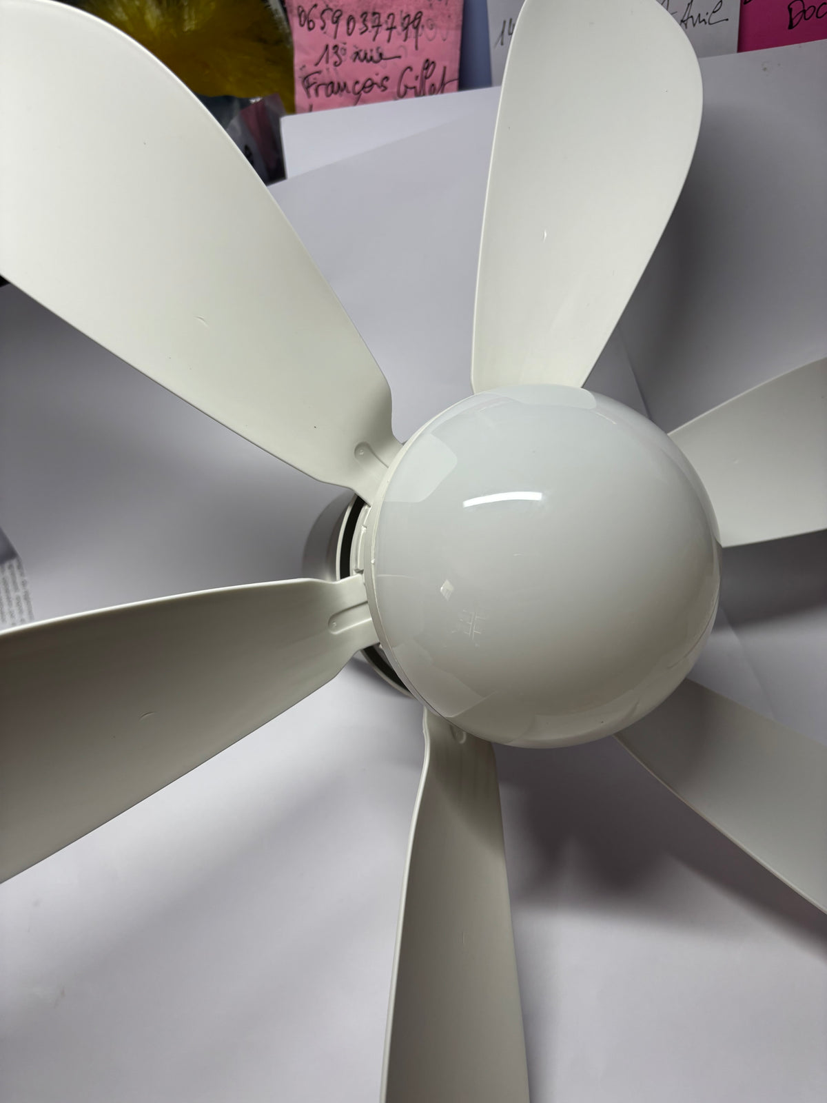 Ventilateur de Plafond LED avec Télécommande — Silencieux, 6 Pales, 3 Vitesses