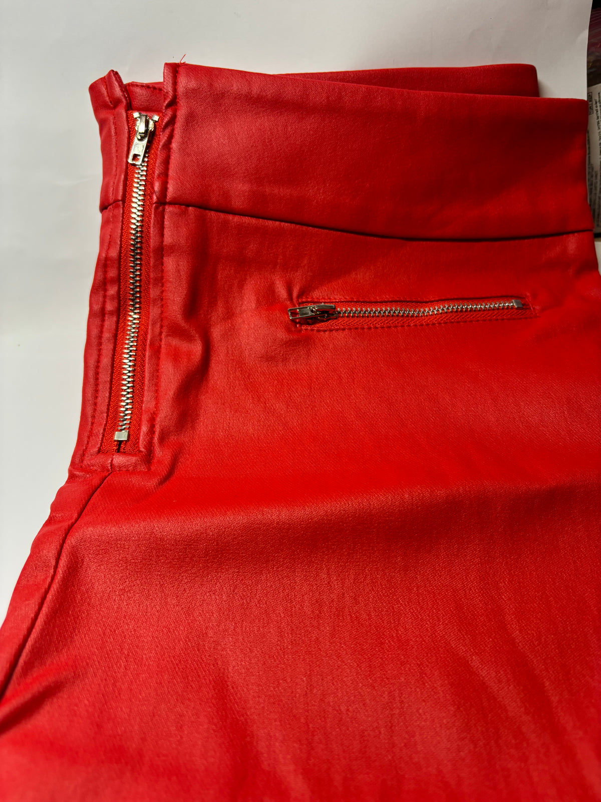 ✨ SHORT ROUGE ASPECT CUIR MIXTE XL ✨