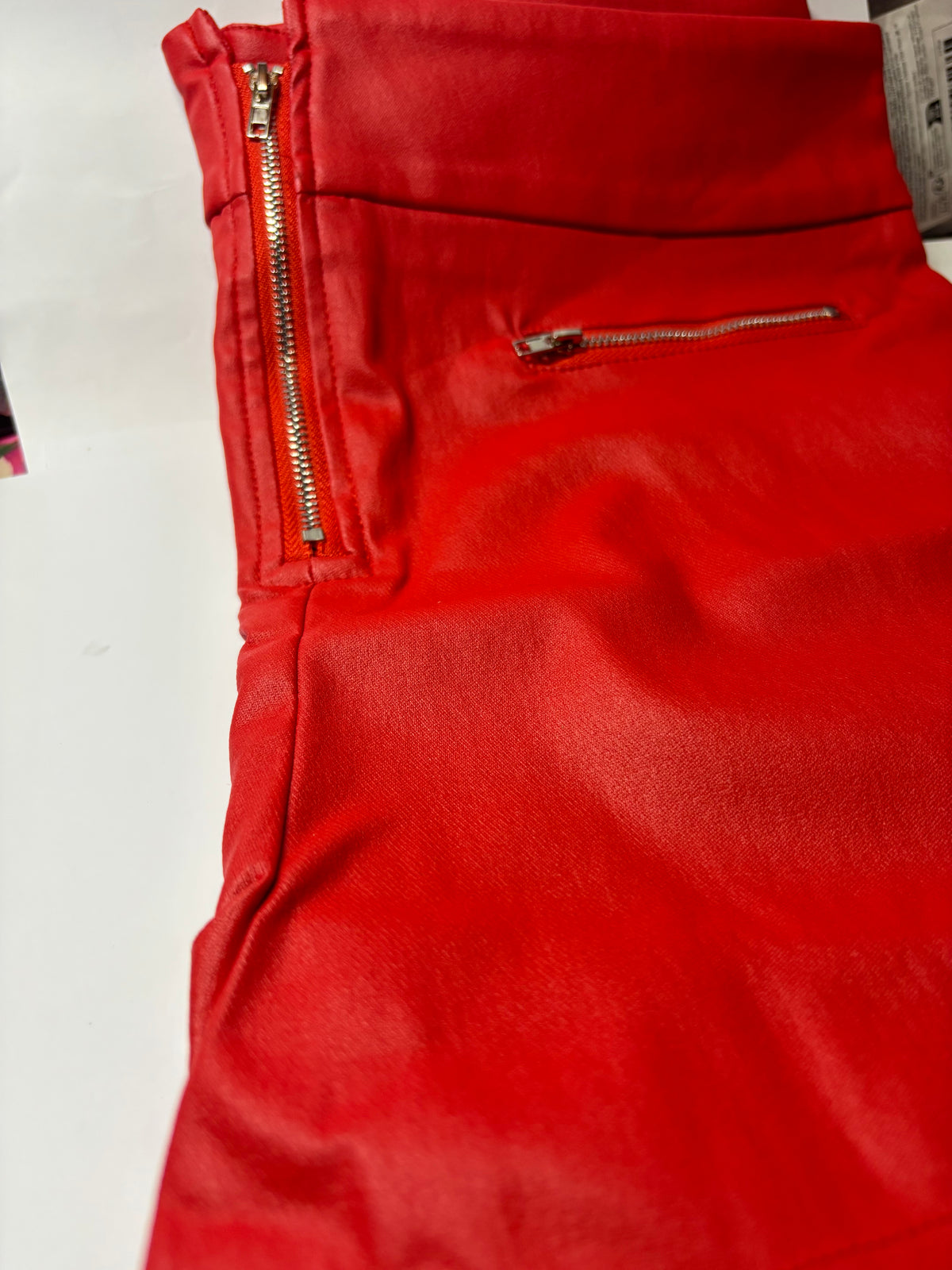 ✨ SHORT ROUGE ASPECT CUIR MIXTE XL ✨