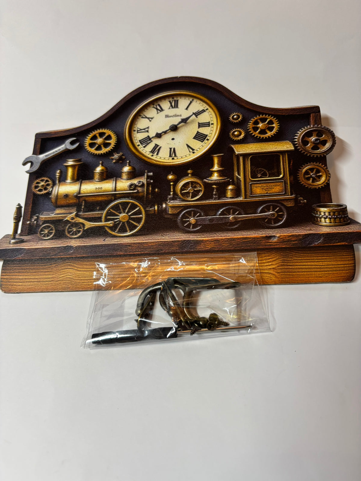 ✨ PORTE-CLÉS MURAL TROMPE-L’ŒIL – LOCOMOTIVE VINTAGE 🚂⚙️ ✨