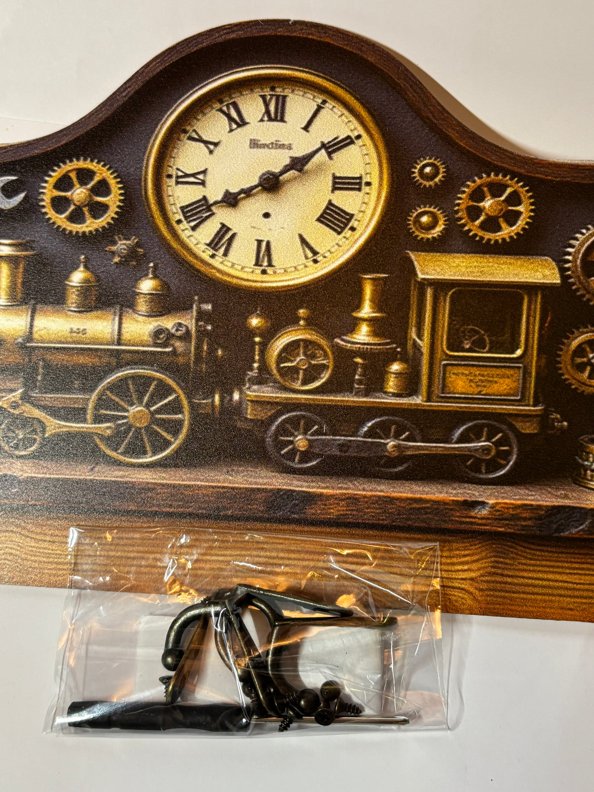 ✨ PORTE-CLÉS MURAL TROMPE-L’ŒIL – LOCOMOTIVE VINTAGE 🚂⚙️ ✨