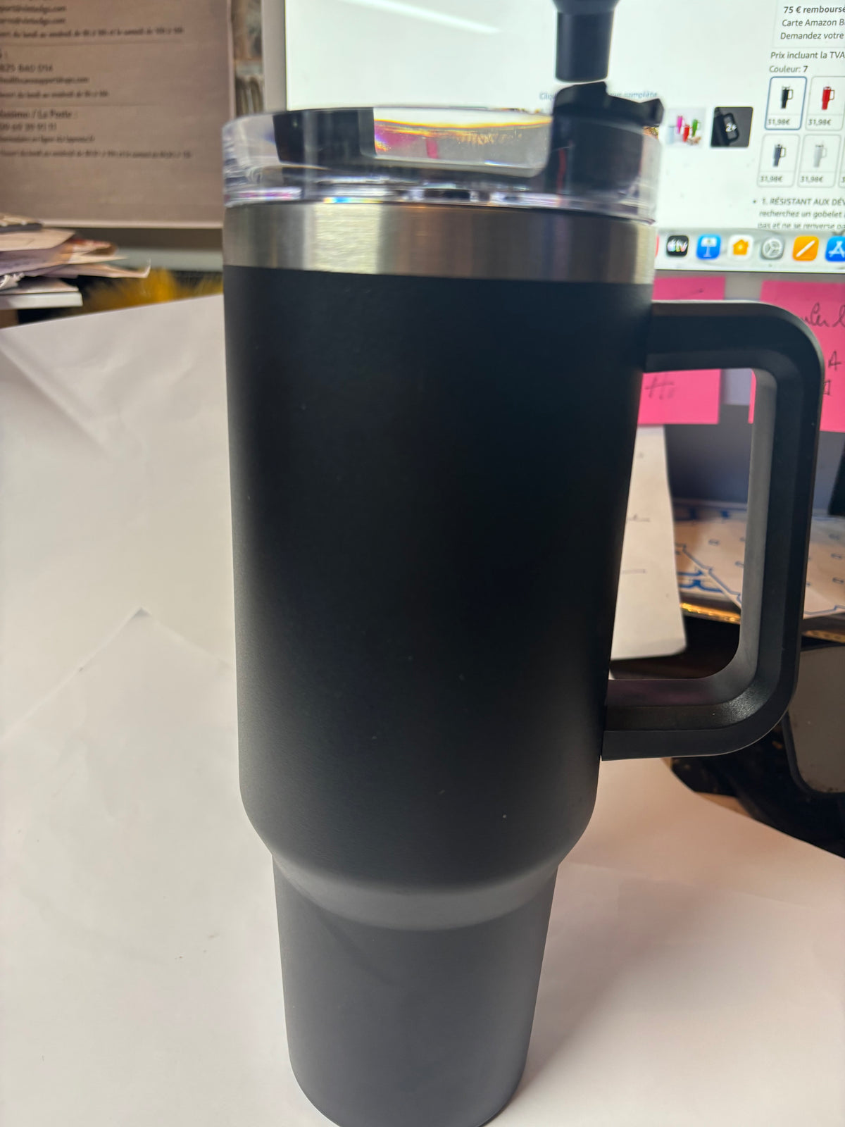 ✨ THERMO XXL ISOTHERME 40 OZ AVEC POIGNÉE & PAILLE ✨
