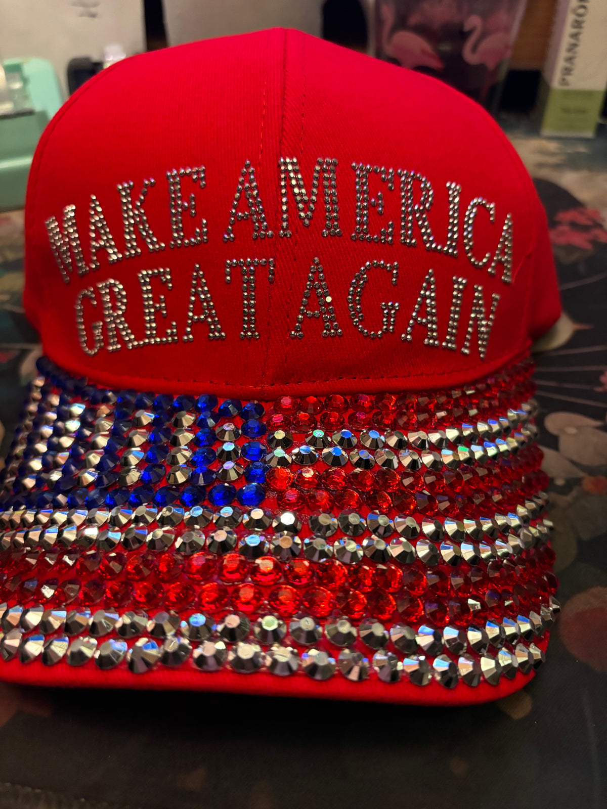 CASQUETTE STRASS « MAKE AMERICA GREAT AGAIN »