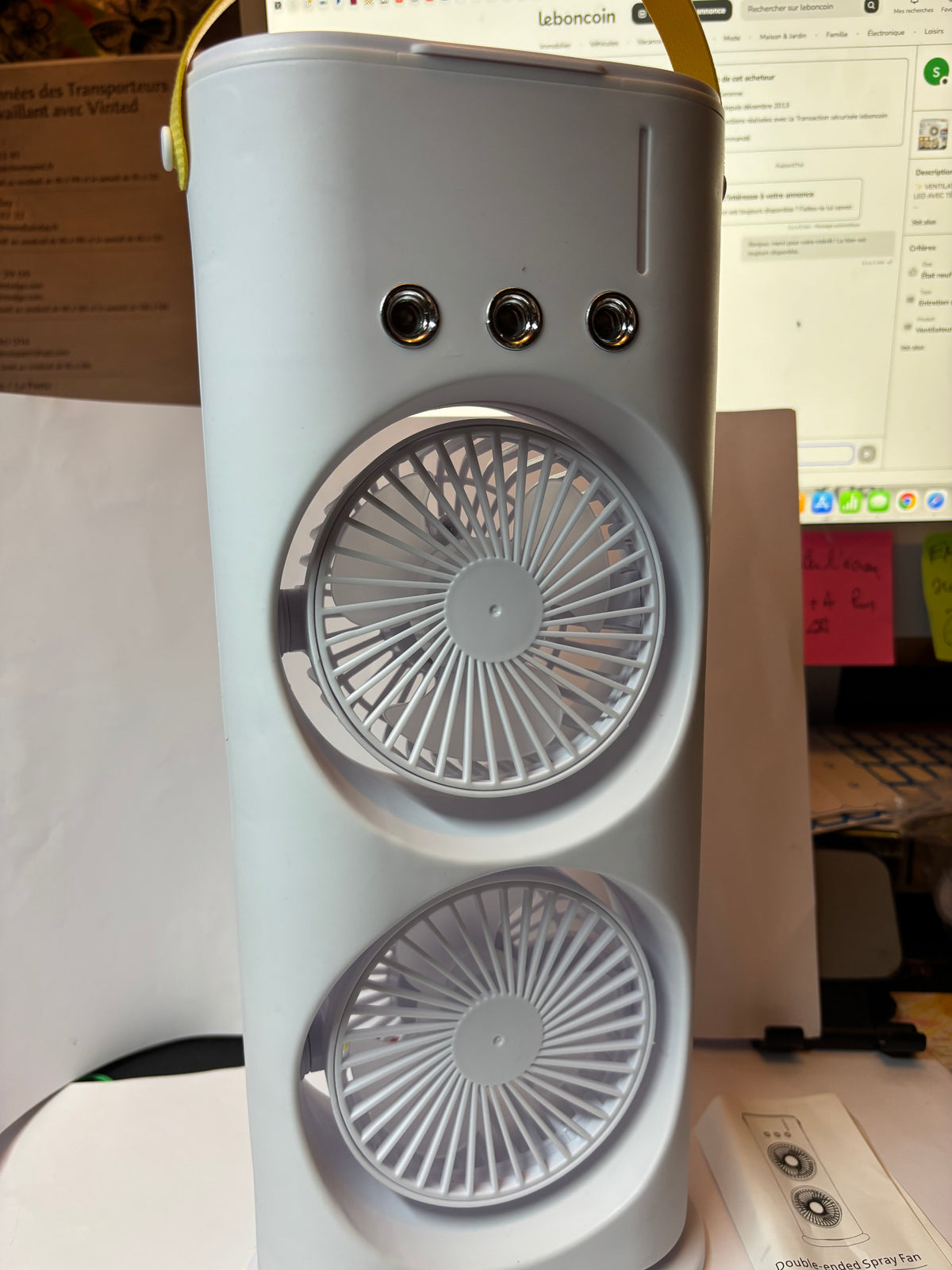VENTILATEUR BRUMISATEUR DOUBLE TURBINE USB
