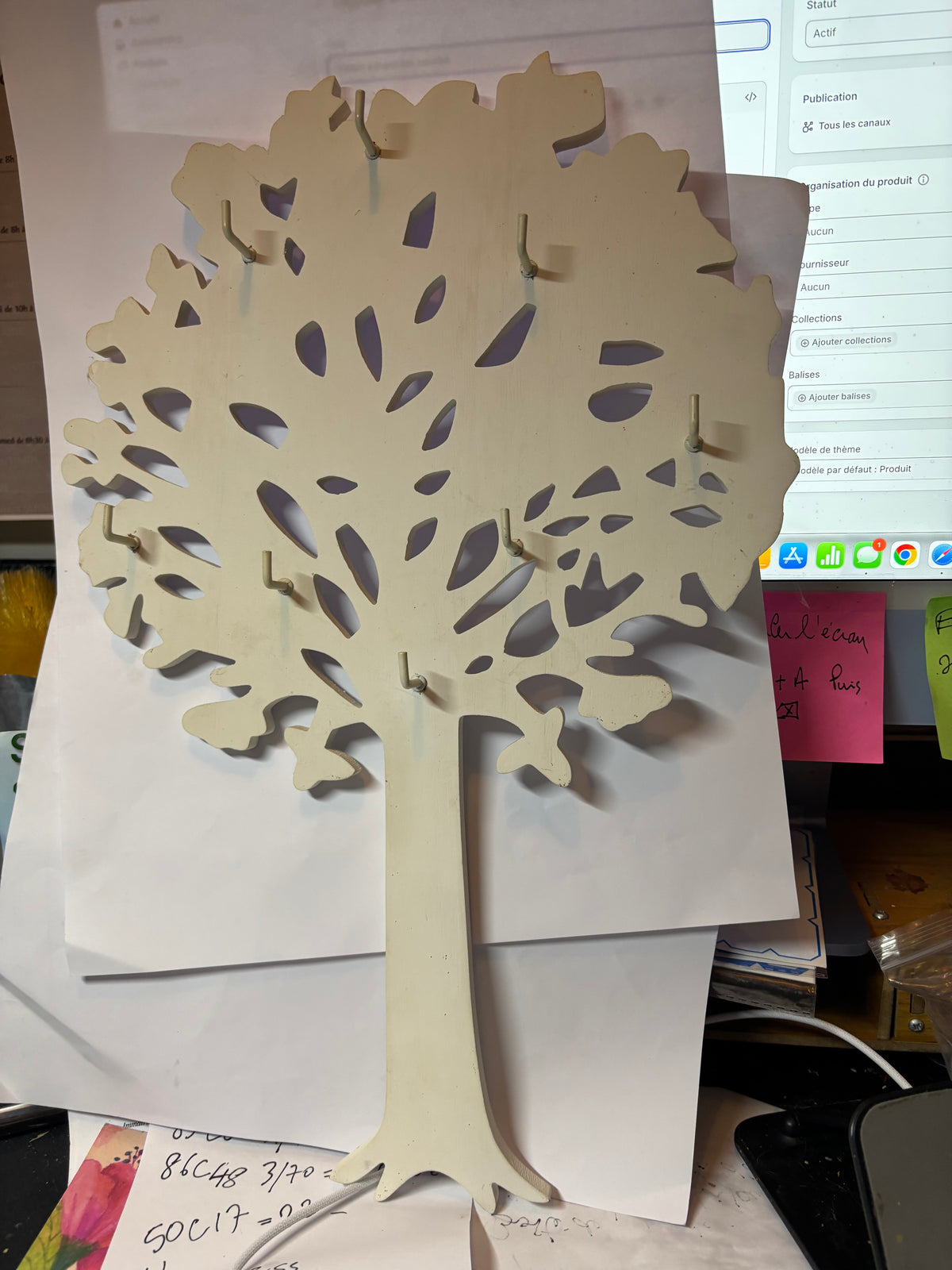 ✨ ARBRE MURAL PORTE-CLÉS & PORTE-BIJOUX BLANC ✨