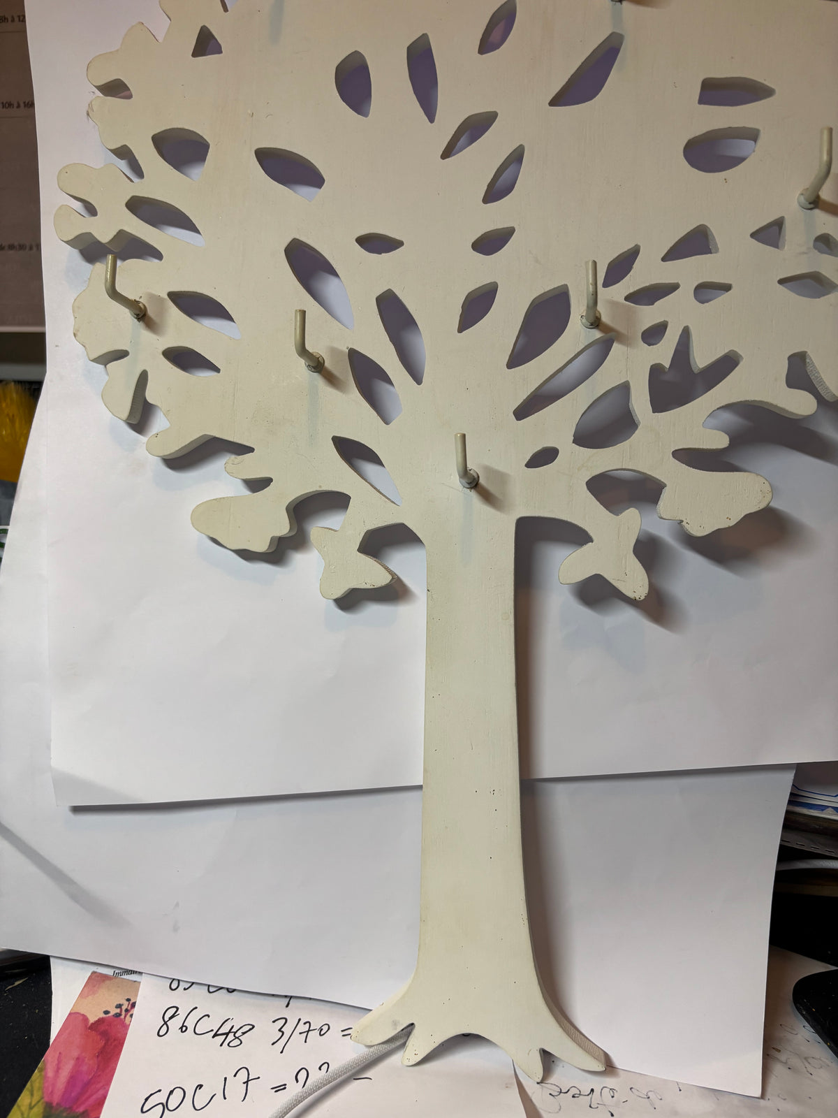 ✨ ARBRE MURAL PORTE-CLÉS & PORTE-BIJOUX BLANC ✨