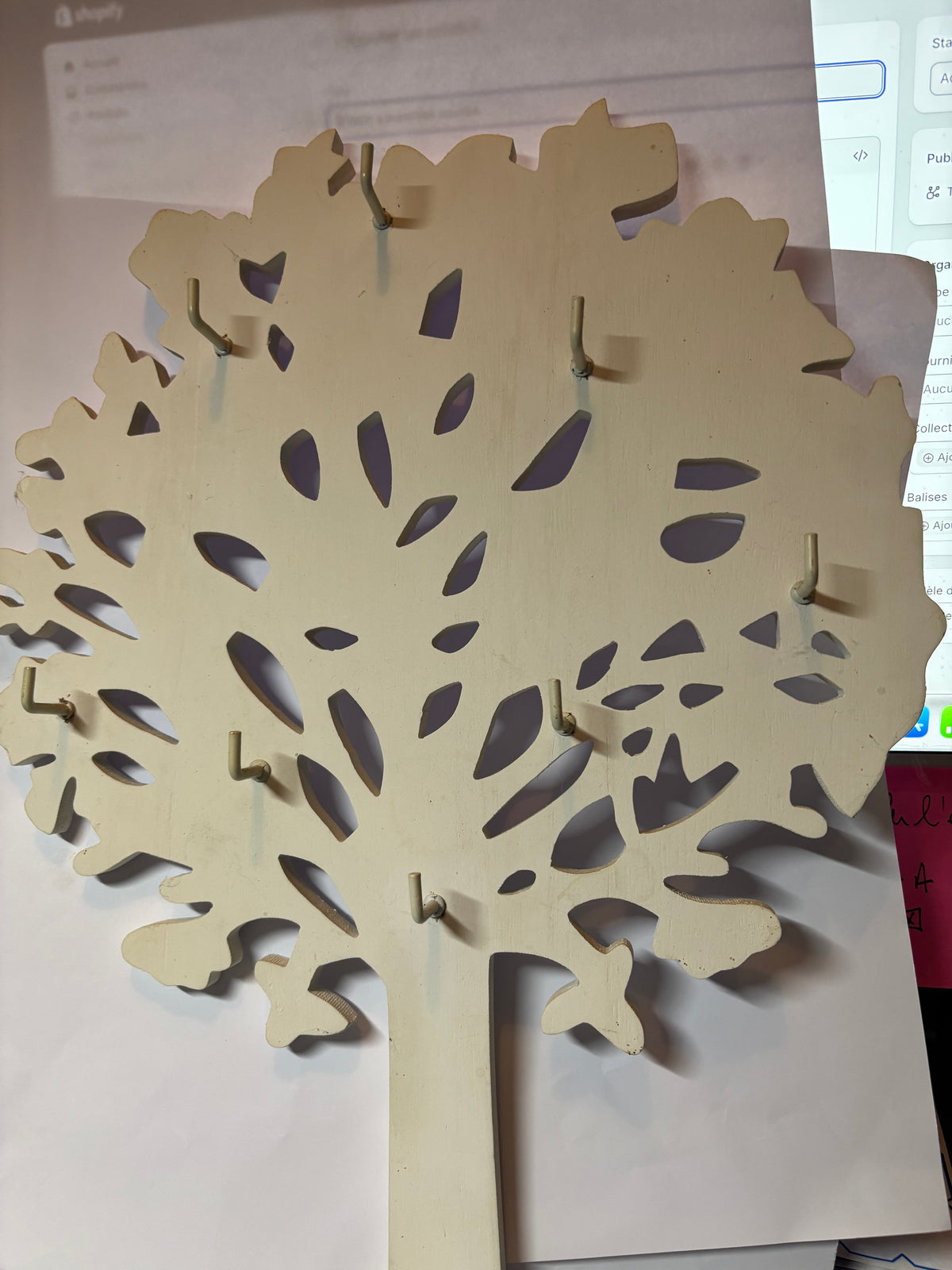 ✨ ARBRE MURAL PORTE-CLÉS & PORTE-BIJOUX BLANC ✨
