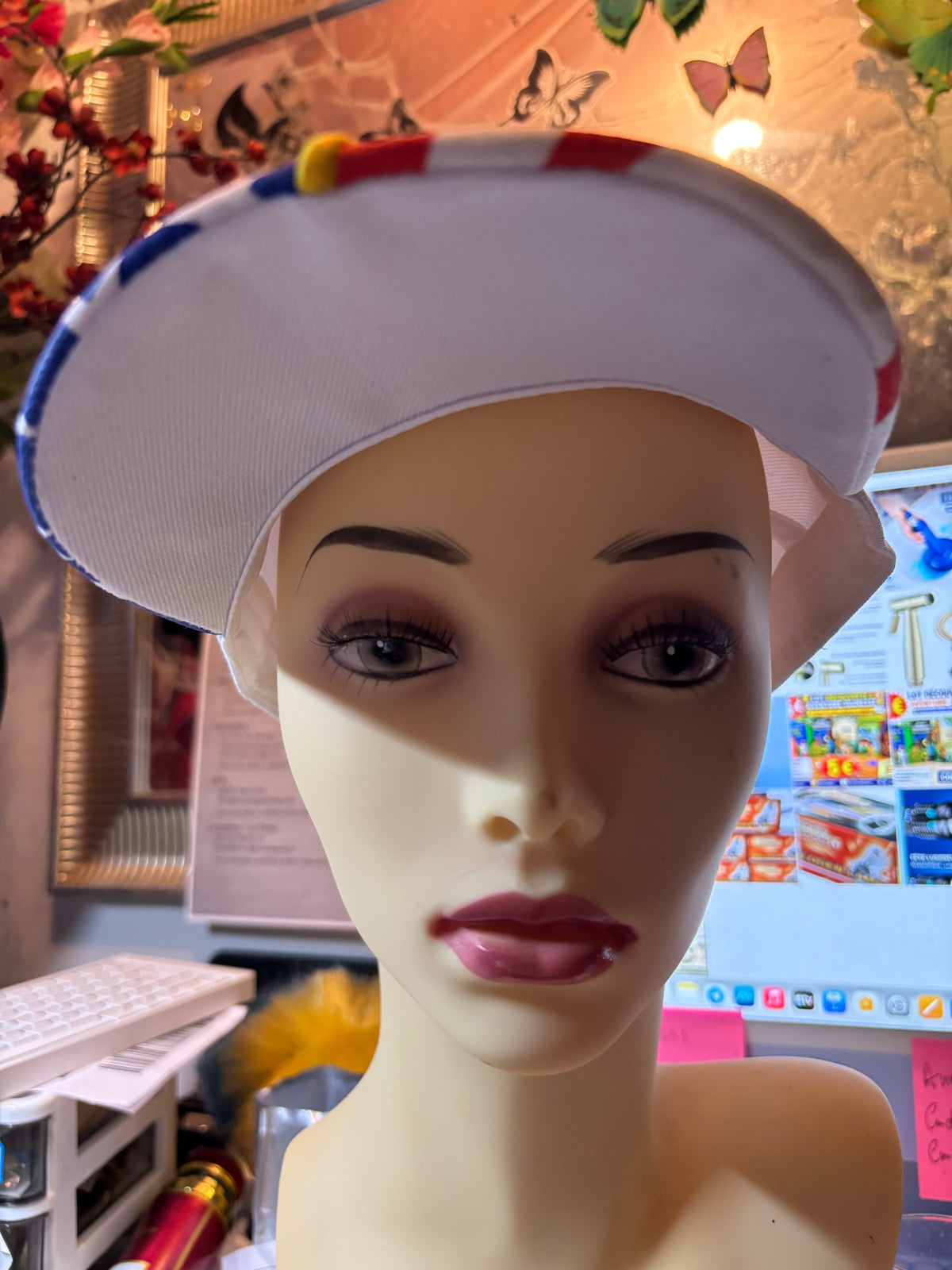 CASQUETTE BLANCHE USA – VISIÈRE DRAPEAU AMÉRICAIN 🇺🇸