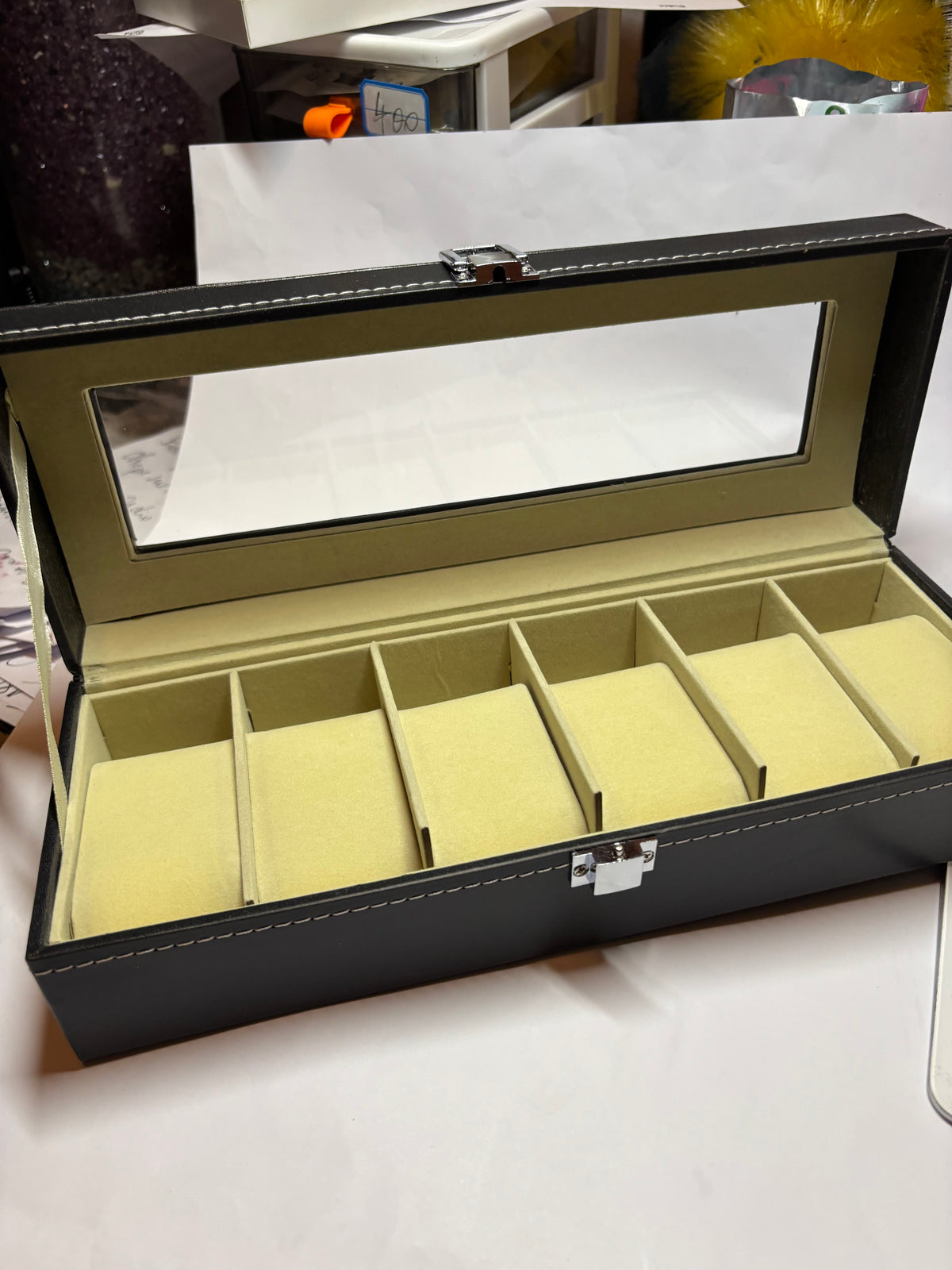 ⌚ COFFRET DE RANGEMENT 6 MONTRES – NOIR ÉLÉGANT