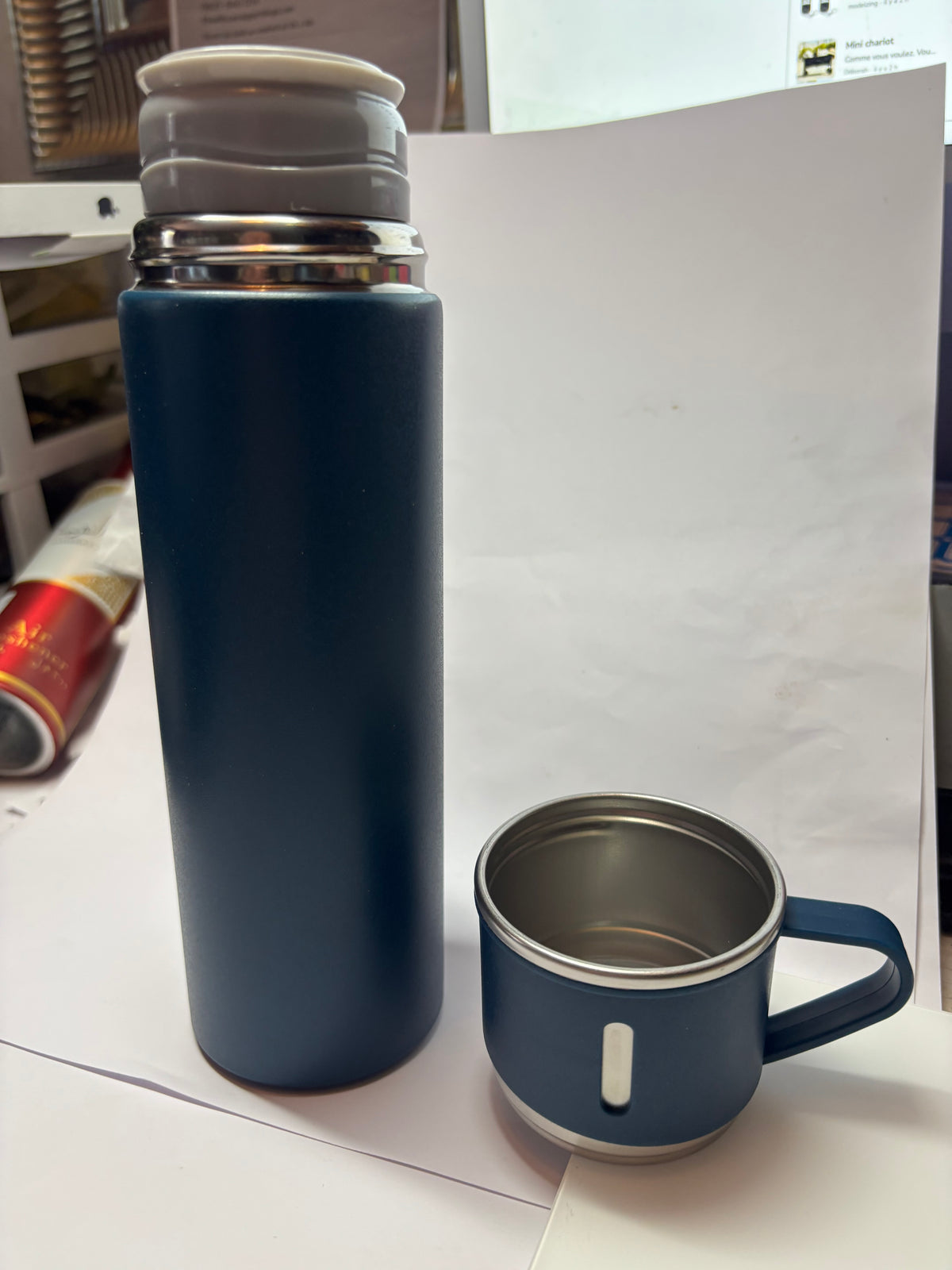 ☕ BOUTEILLE ISOTHERME PREMIUM 500 ML AVEC TASSE INTÉGRÉE