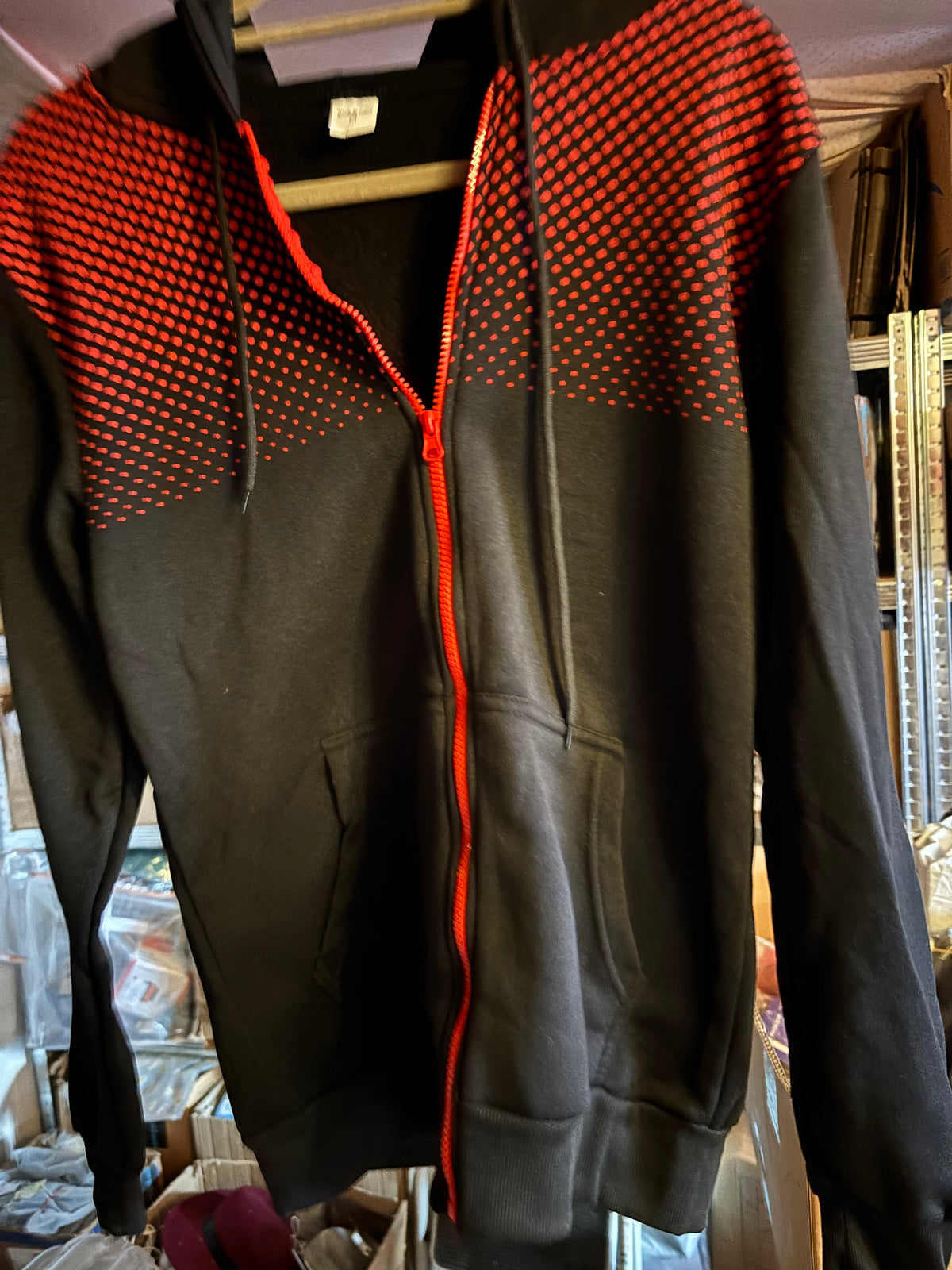 🔴⚫ Ensemble Survêtement Noir & Rouge à Pois – Taille M 🔴⚫