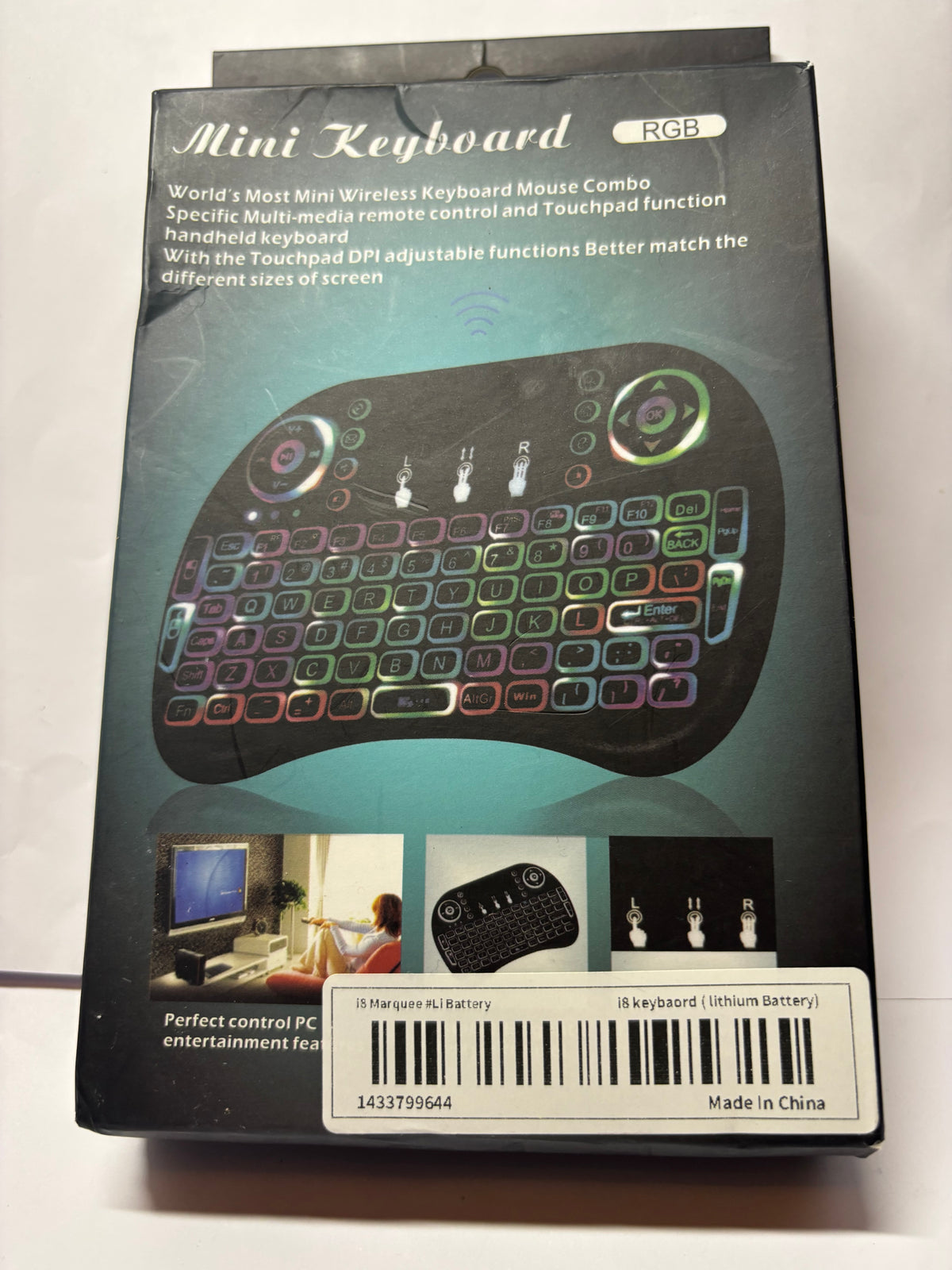 🌈 Mini clavier sans fil Bluetooth &amp; 2.4G avec pavé tactile – Rétroéclairage RGB – Android TV, PC, Smart TV